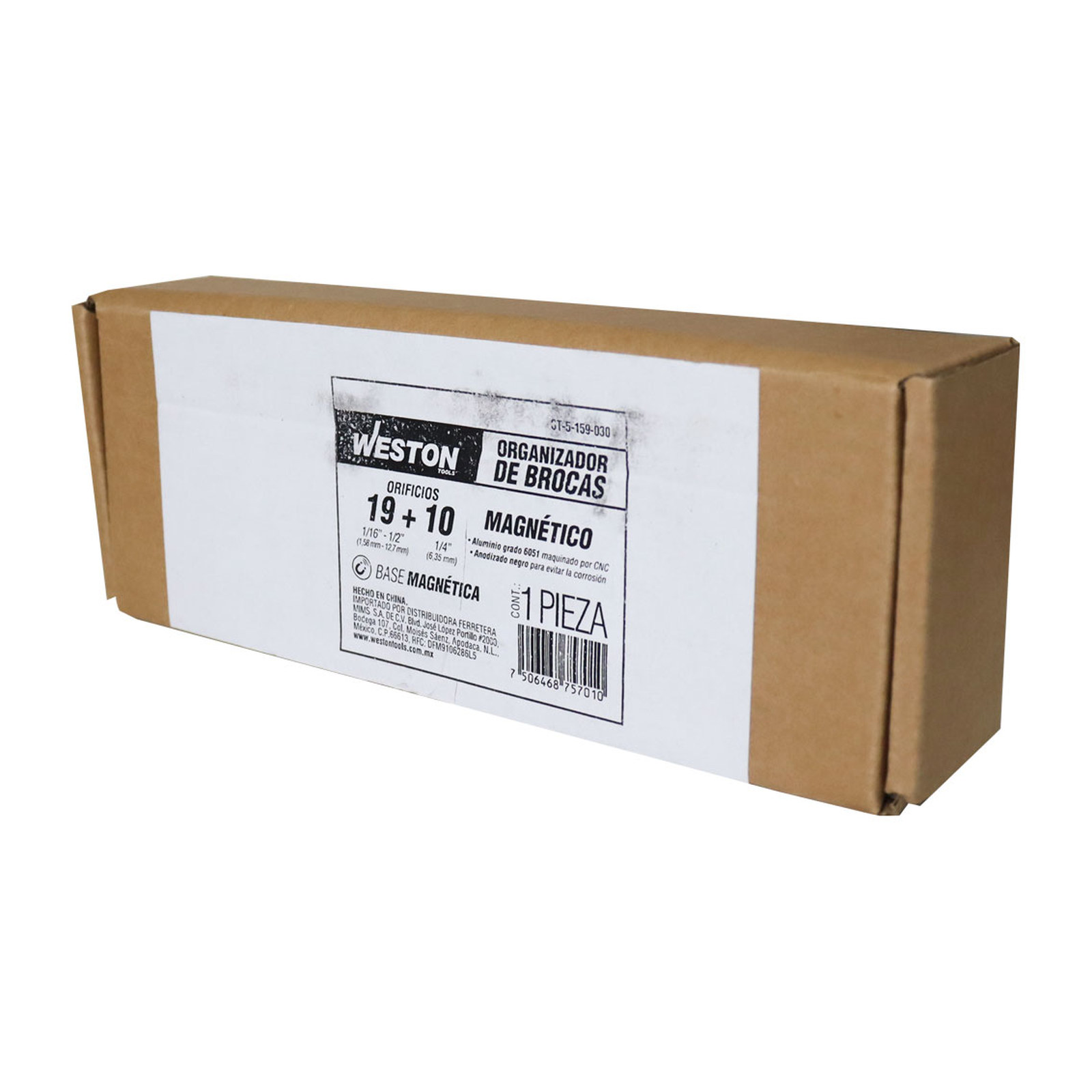 ORGANIZADOR BROCAS MAGNETICO 1/16"-1/2" (180x60x25mm) AGJ. EX. 10 DE 1/4" - Imagen 4