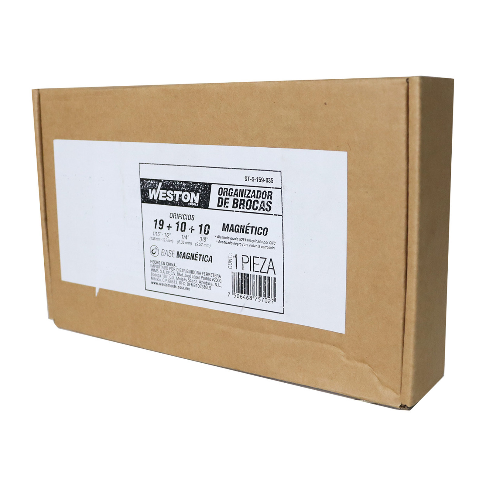 ORGANIZADOR BROCAS MAGNETICO 1/16"-1/2" (190x110x25mm) AGJ. EX. (12 DE 1/4" & 10 DE 3/8") - Imagen 4