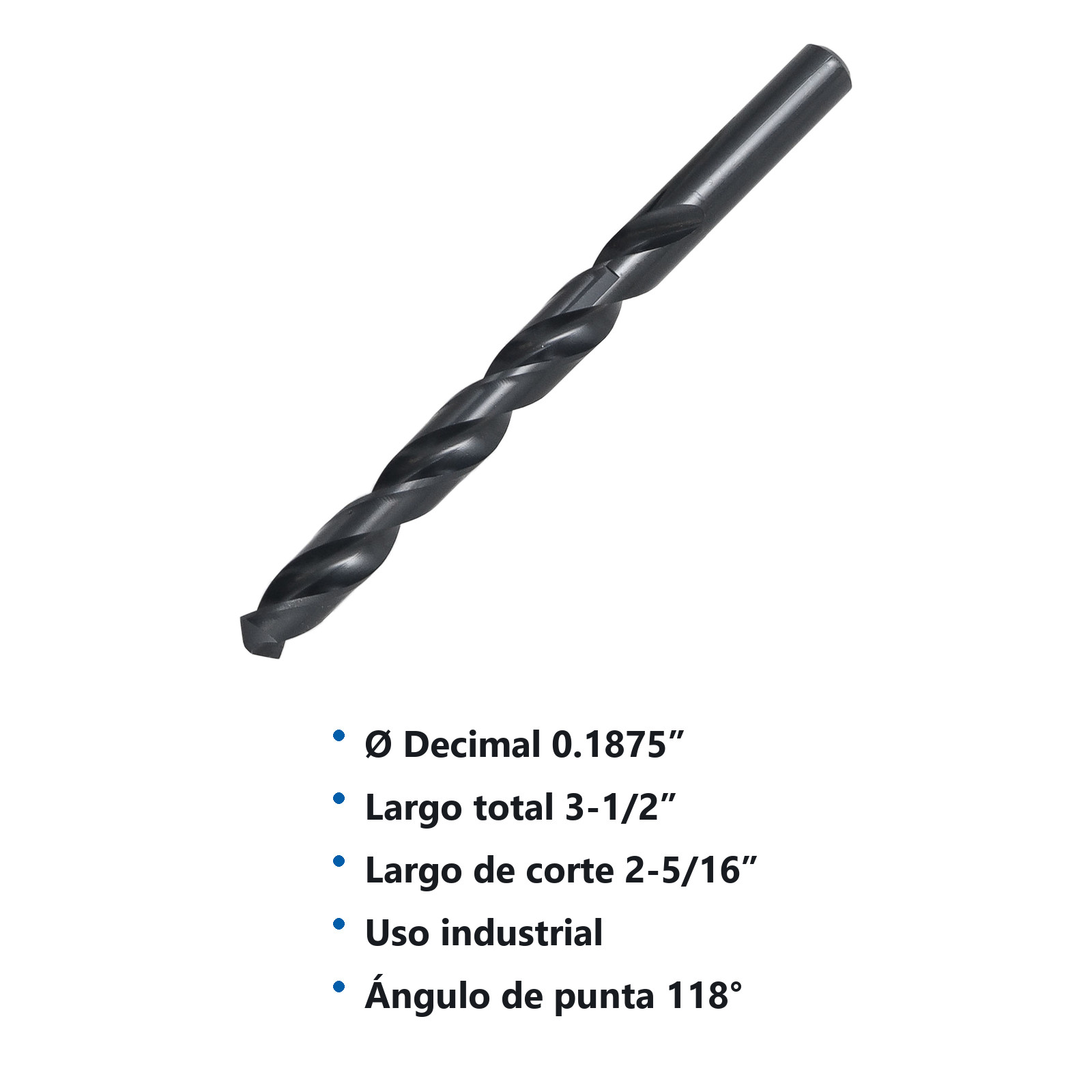 BROCA A.V. 3/16" (Precio x pieza - Empaque c/12 pzas) - Imagen 3