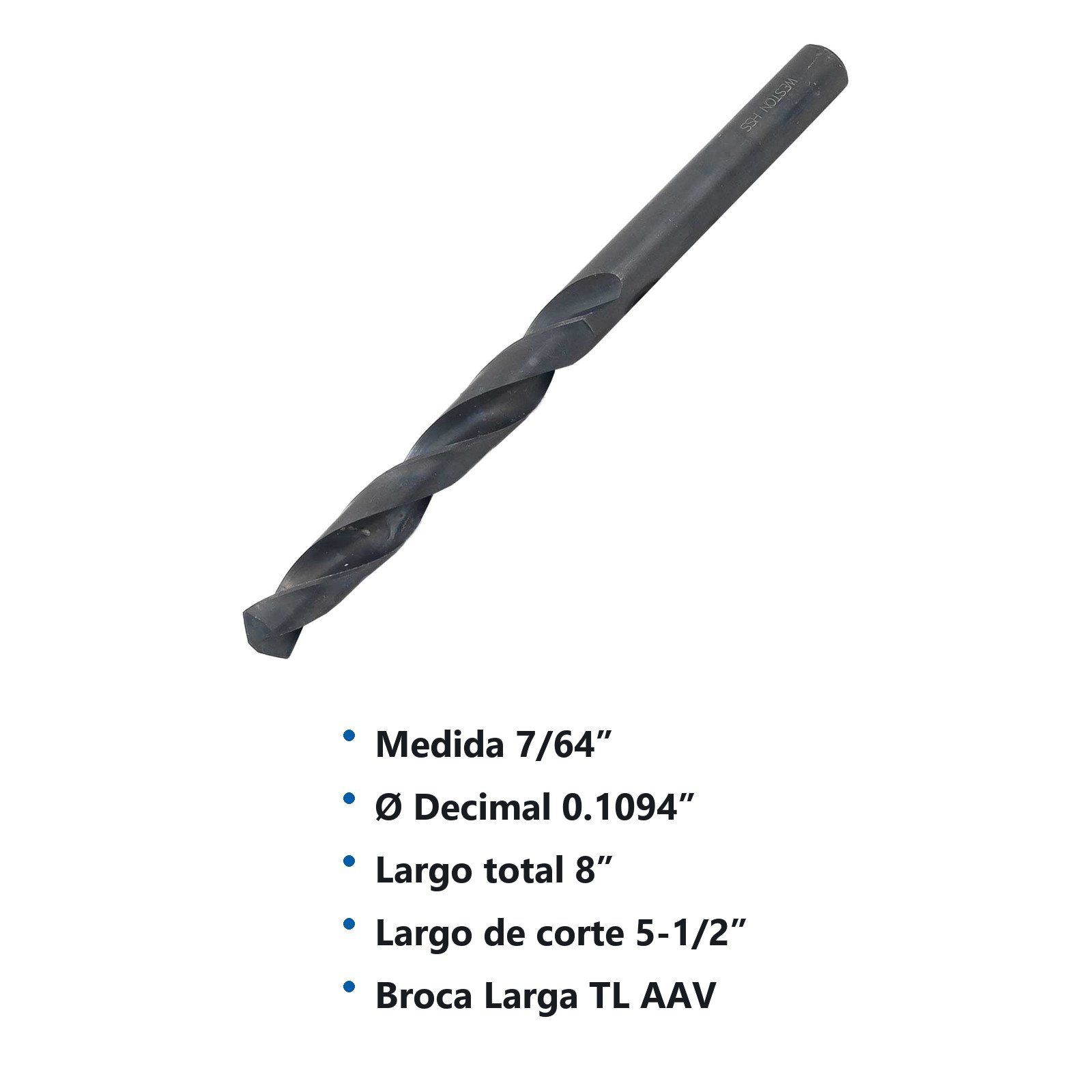 BROCA LARGA 7/64 X 8" X 5.5" TL - Imagen 2