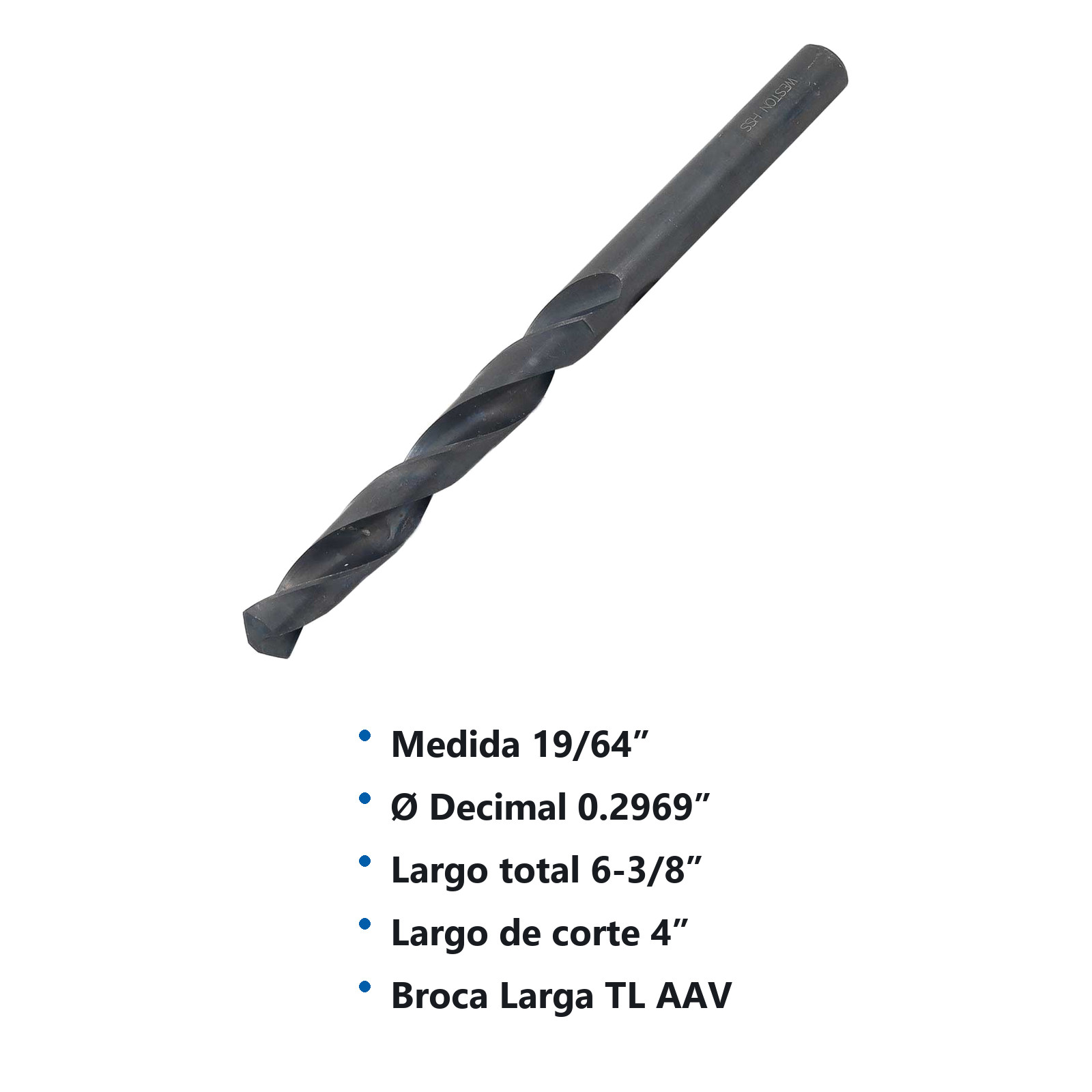 BROCA LARGA 19/64 X 6 3/8" TL - Imagen 2