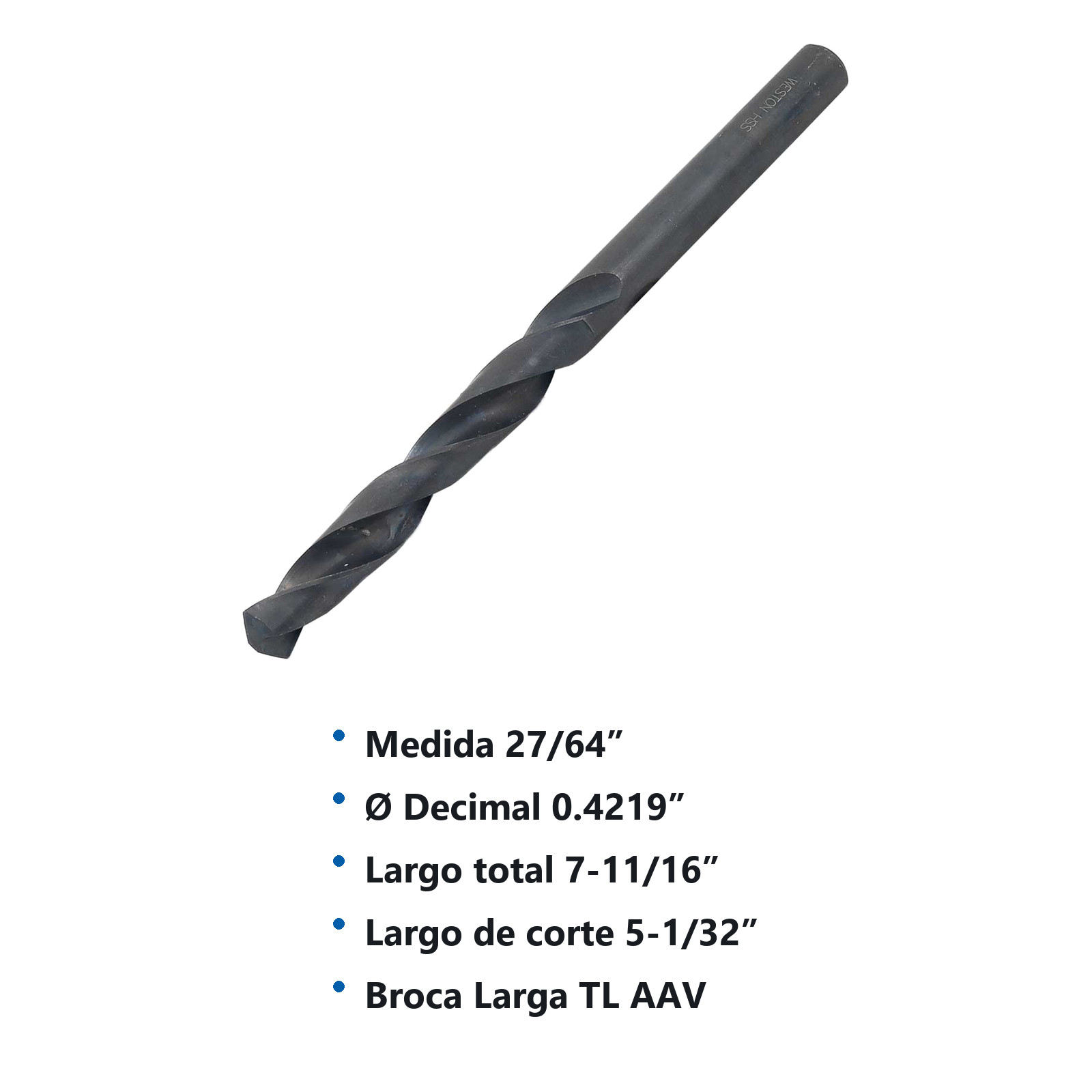 BROCA LARGA 27/64 X 7 11/16" TL - Imagen 2