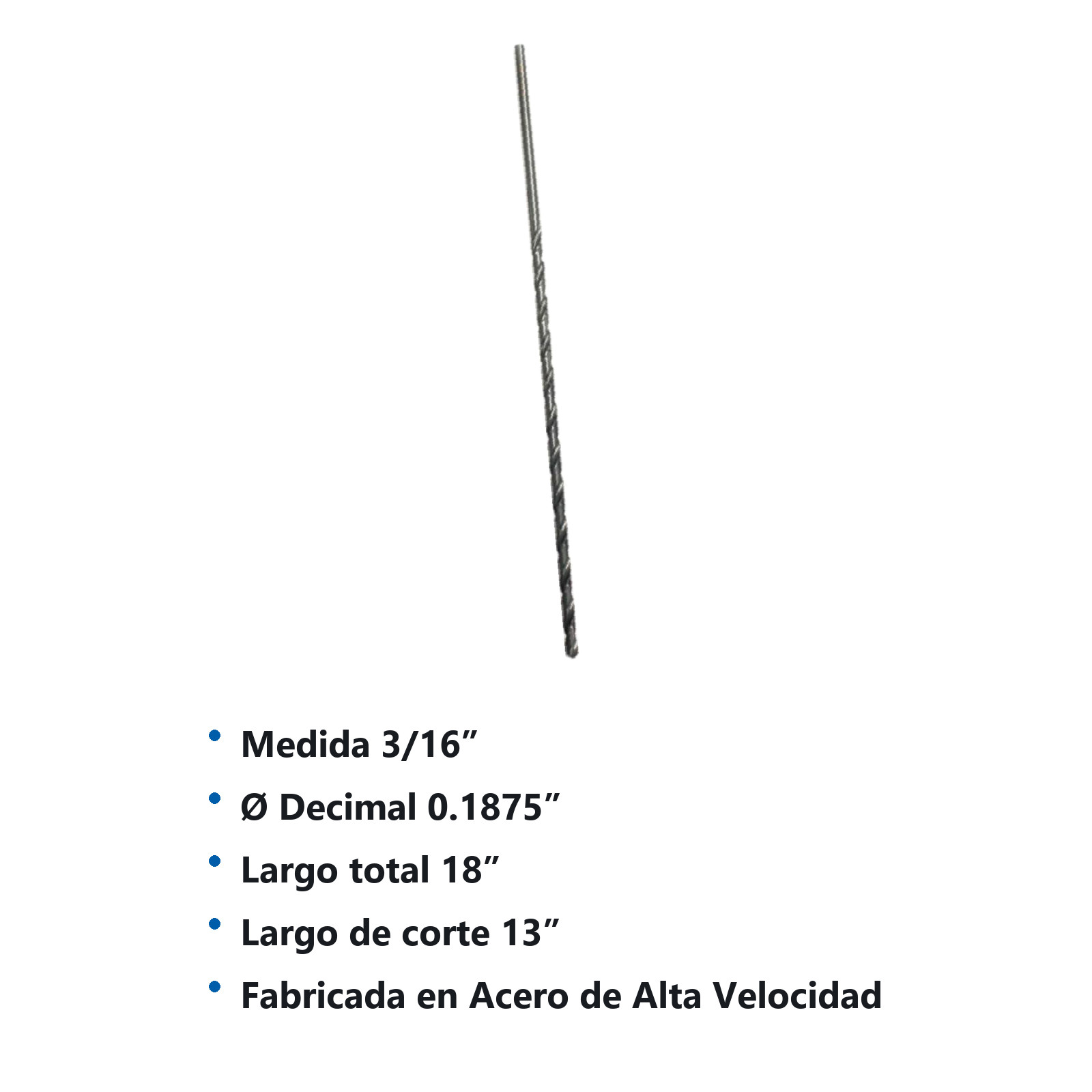 BROCA EXTRA LARGA A.V. 3/16X18" - Imagen 2
