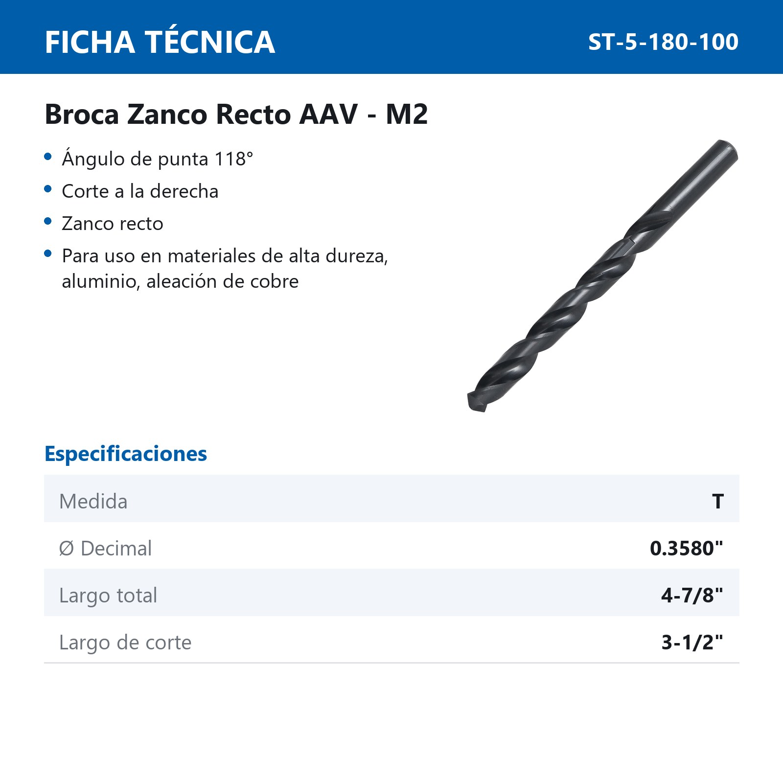 BROCA A.V.  "T" (Precio x pieza - Empaque c/6 pzas) - Imagen 3