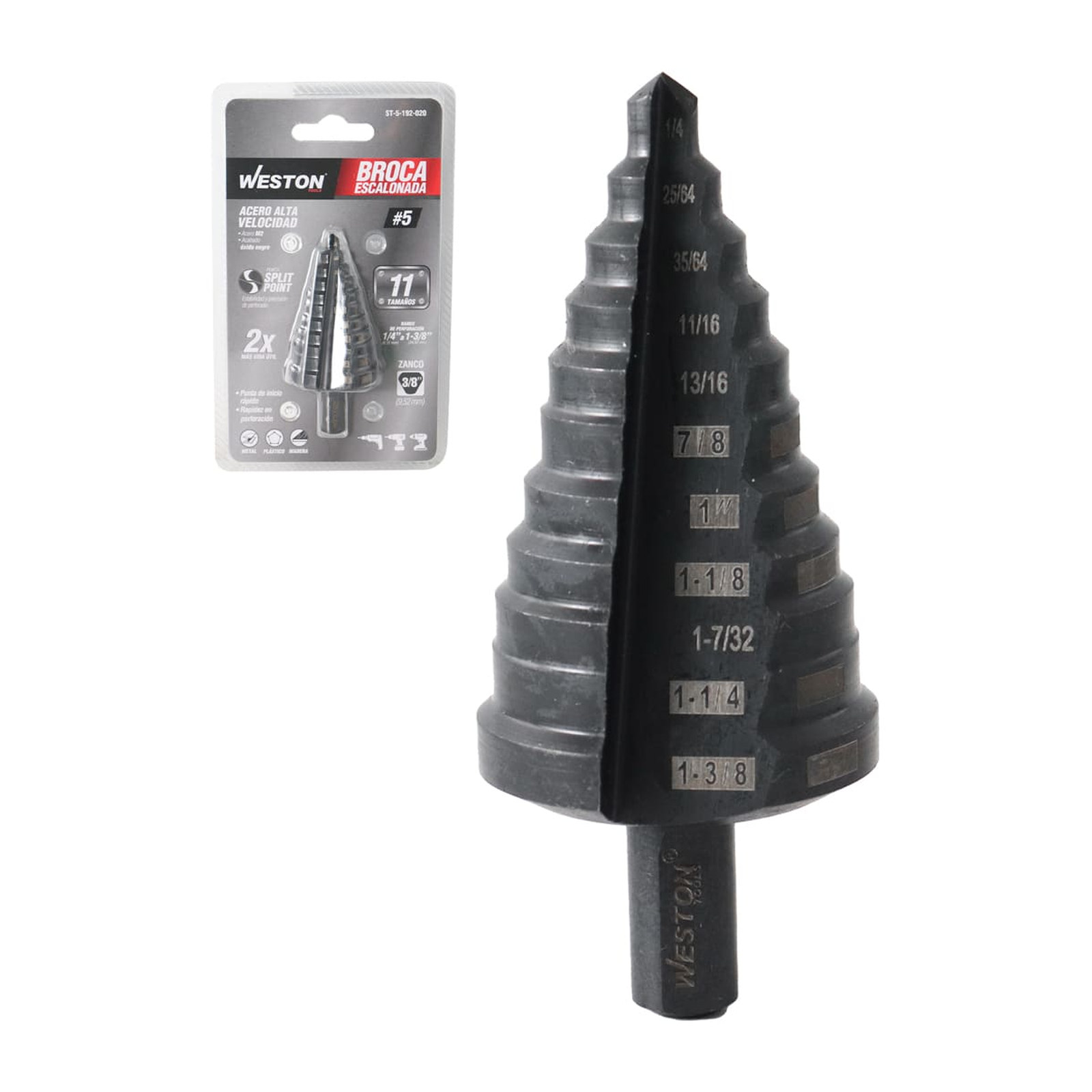 Broca Escalonada M2 No. 5 de 1/4" a 1-3/8" WESTON