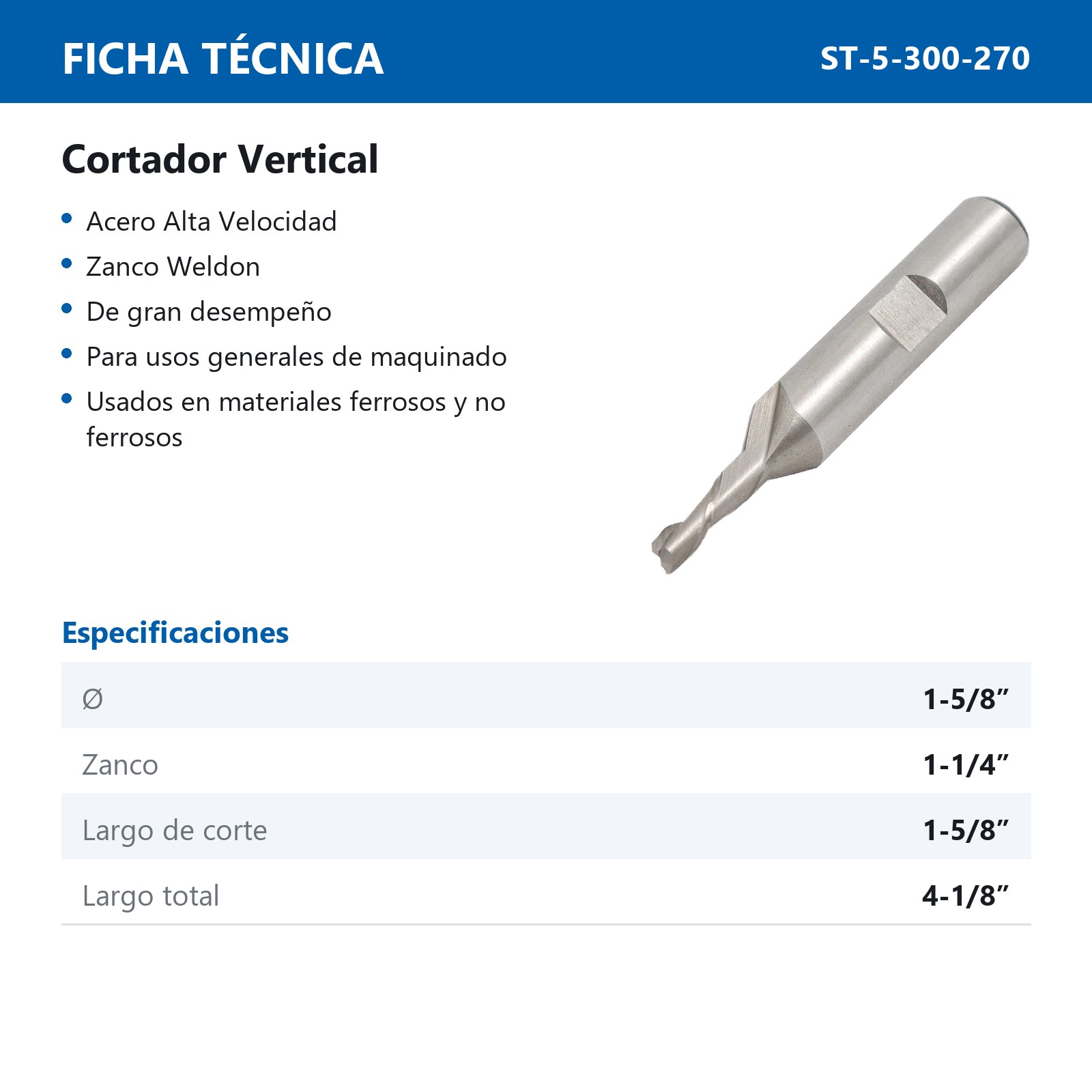 CORTADOR VERTICAL A.V. 1-5/8X1-1/4" 2F - Imagen 3