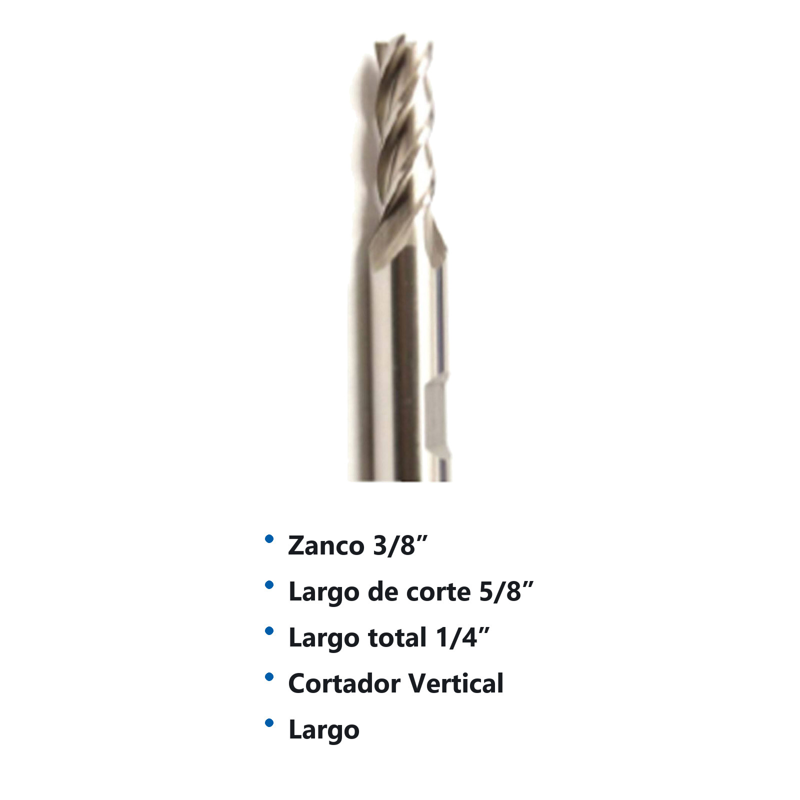 CORTADOR VERTICAL 1/4 X 3/8" 2F LARGO - Imagen 2