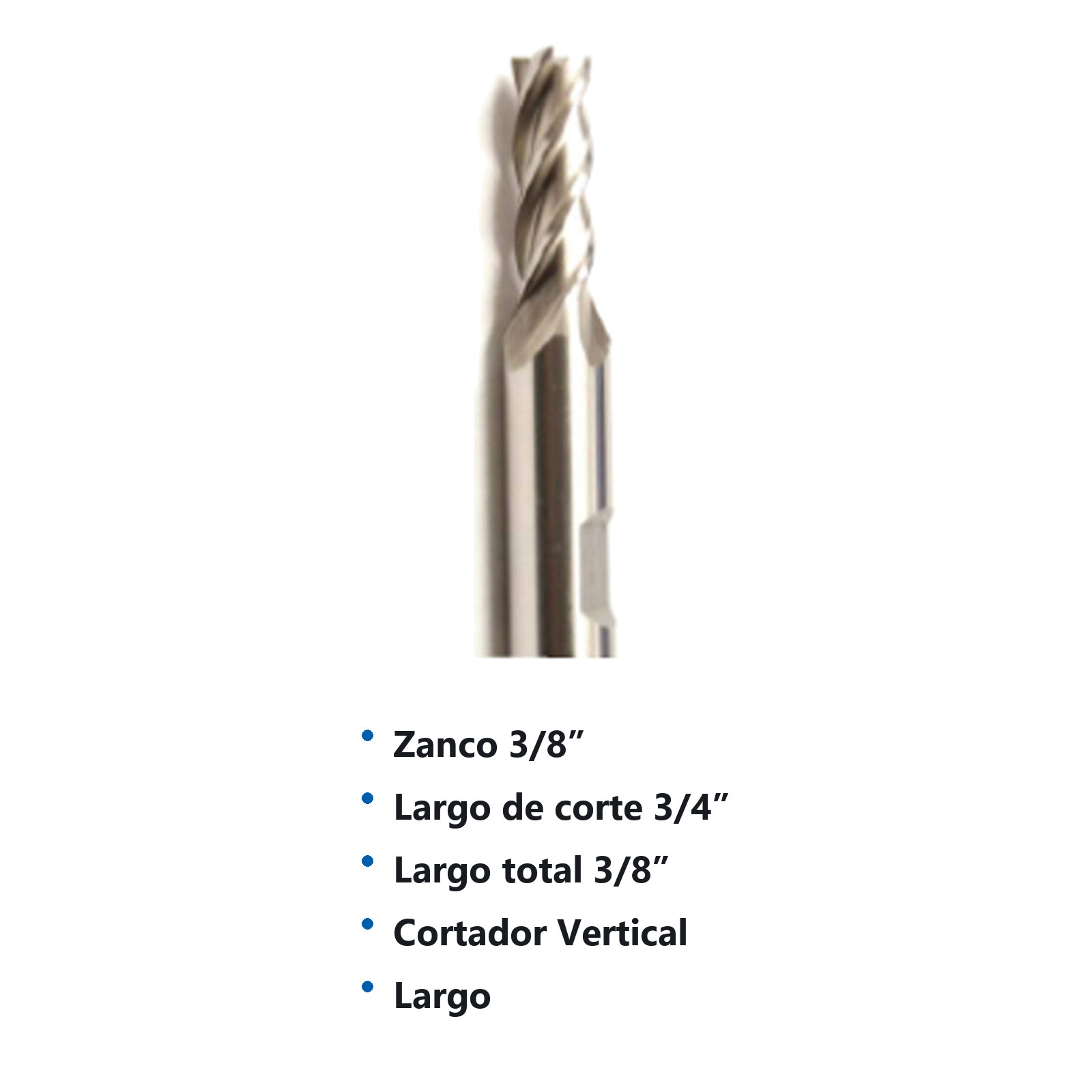 CORTADOR VERTICAL 3/8 X 3/8" 2F LARGO - Imagen 2