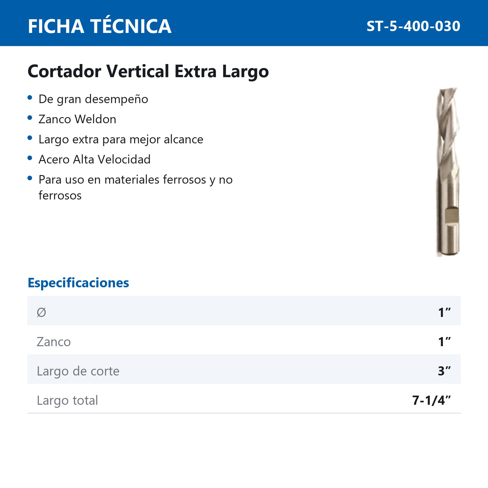 CORTADOR VERTICAL 1 X 1" 2F N/EXT. - Imagen 2