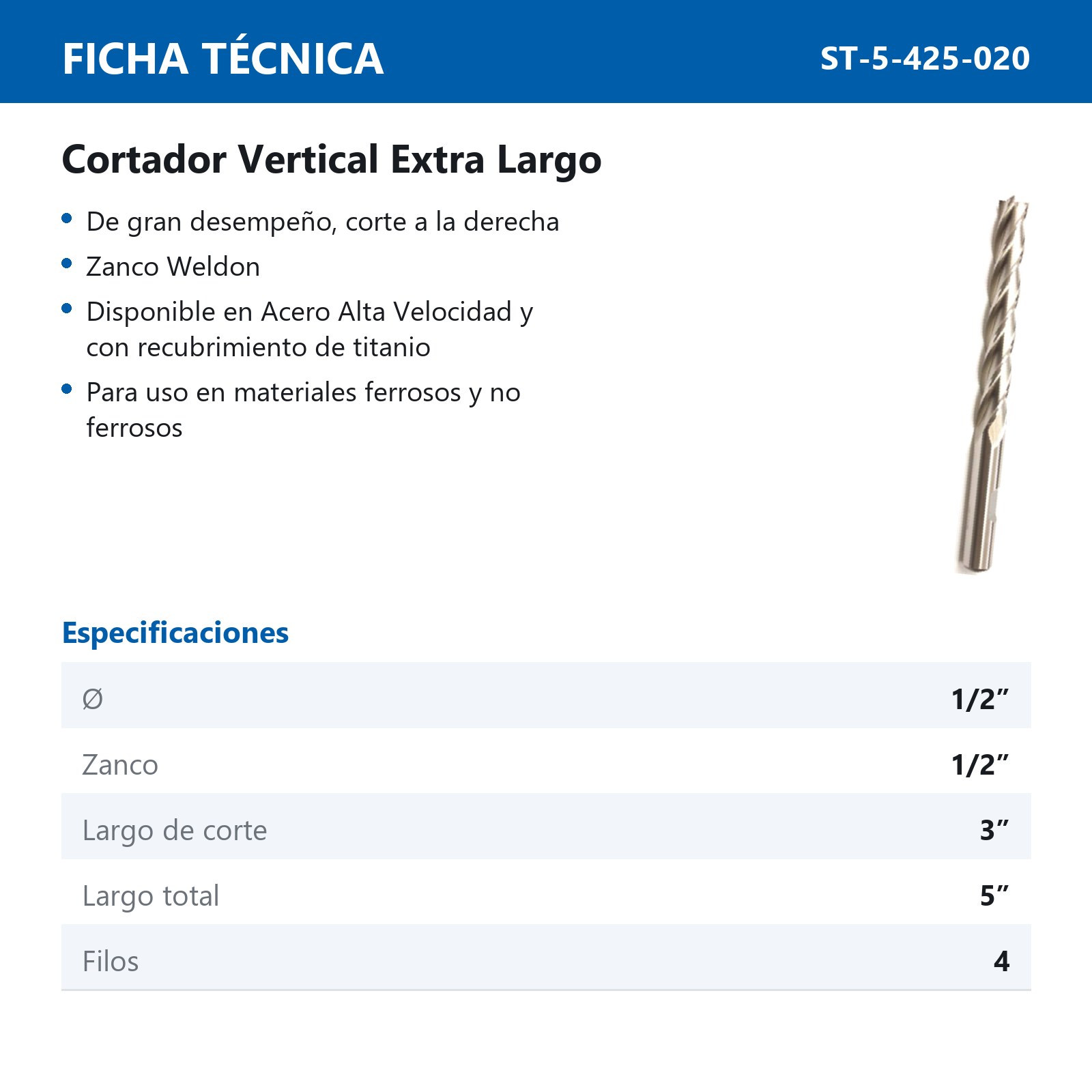 CORTADOR VERTICAL 1/2 X 1/2" 4F EX/LGO 4 - Imagen 2