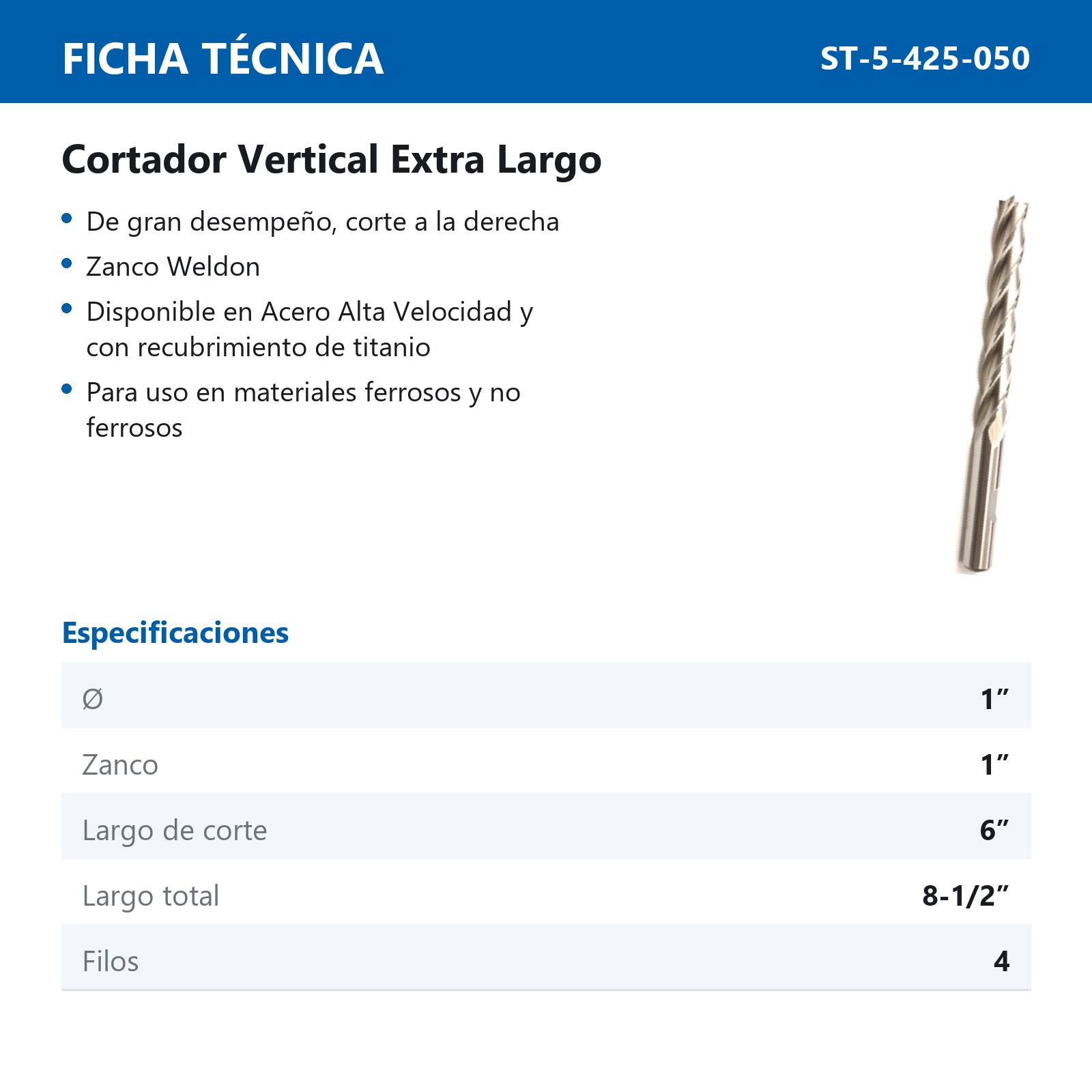 CORTADOR VERTICAL A.V. 1X1" 4F EXT LGO - Imagen 2