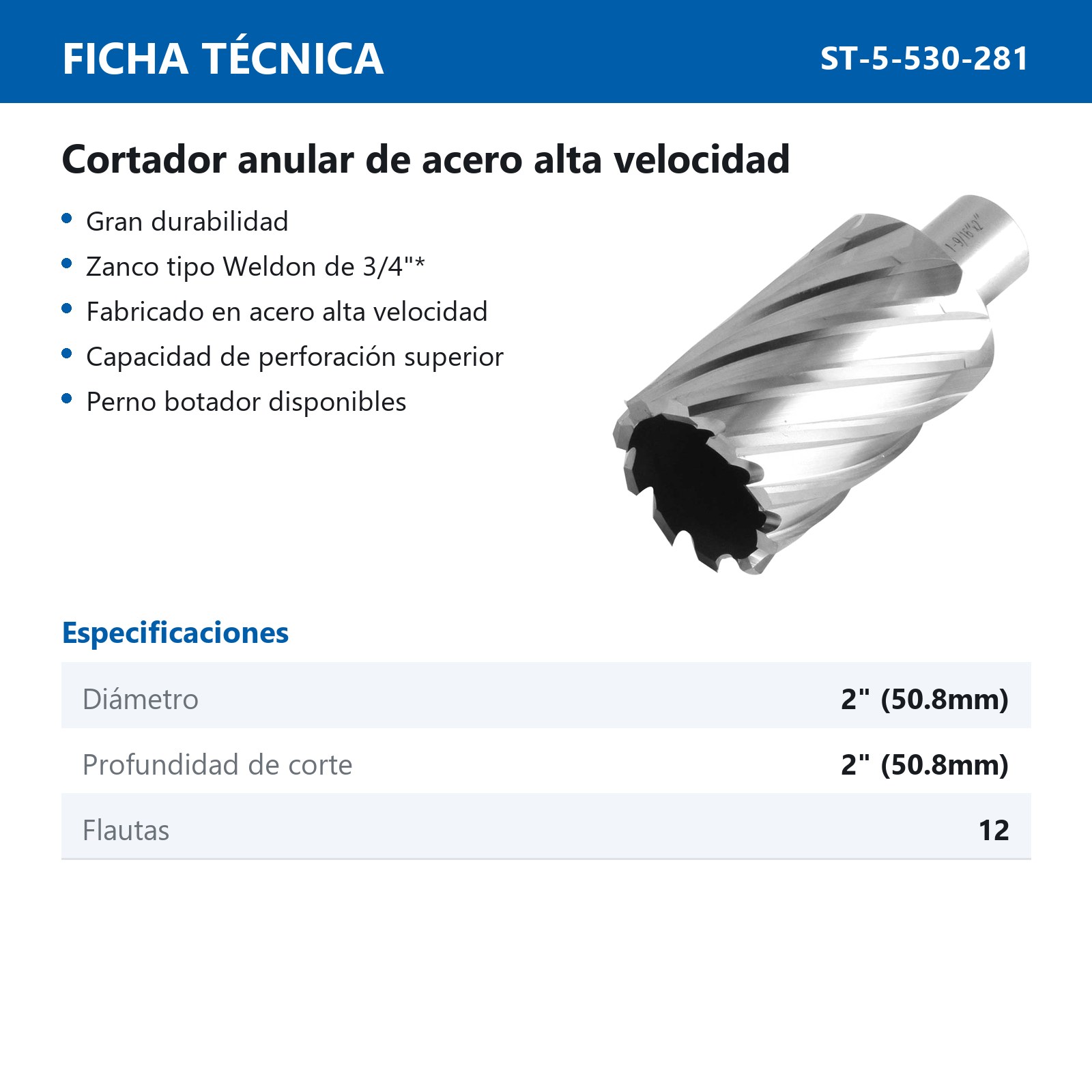 CORTADOR ANULAR AVV 2 x 2" - Imagen 2