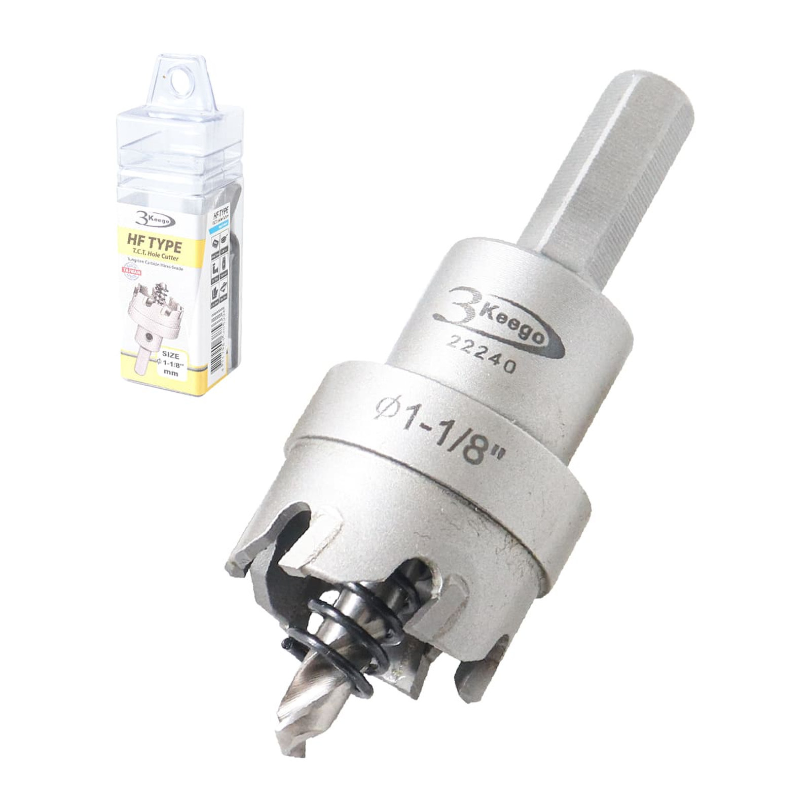 Cortador Anular TCT Tipo HF 1-1/8" Zanco 3/8" 3KEEGO