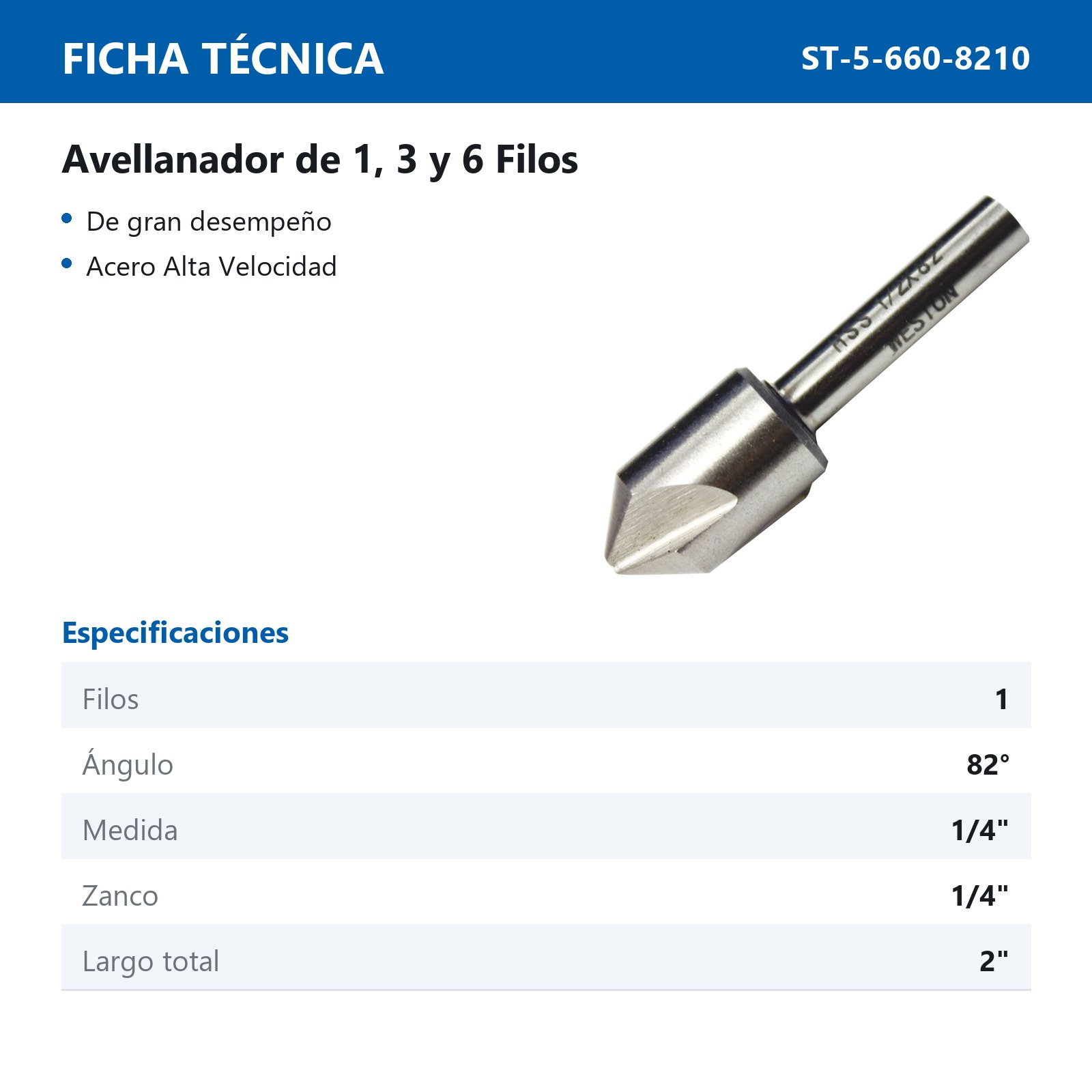 AVELLANADOR 1/4" / 82° / 1F - Imagen 2