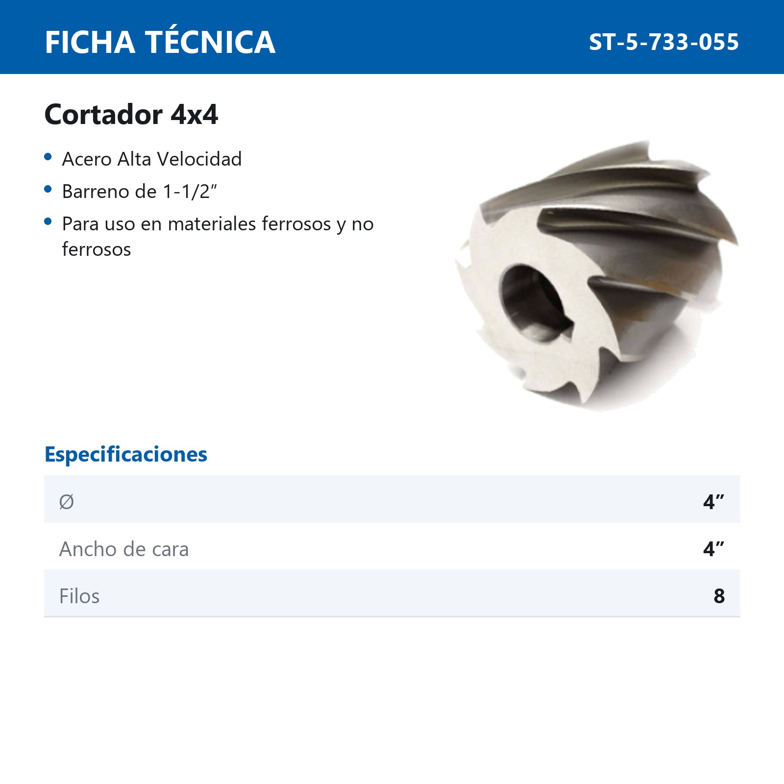 CORTADOR 4X4 X 1-1/2" 8 FILOS - Imagen 2