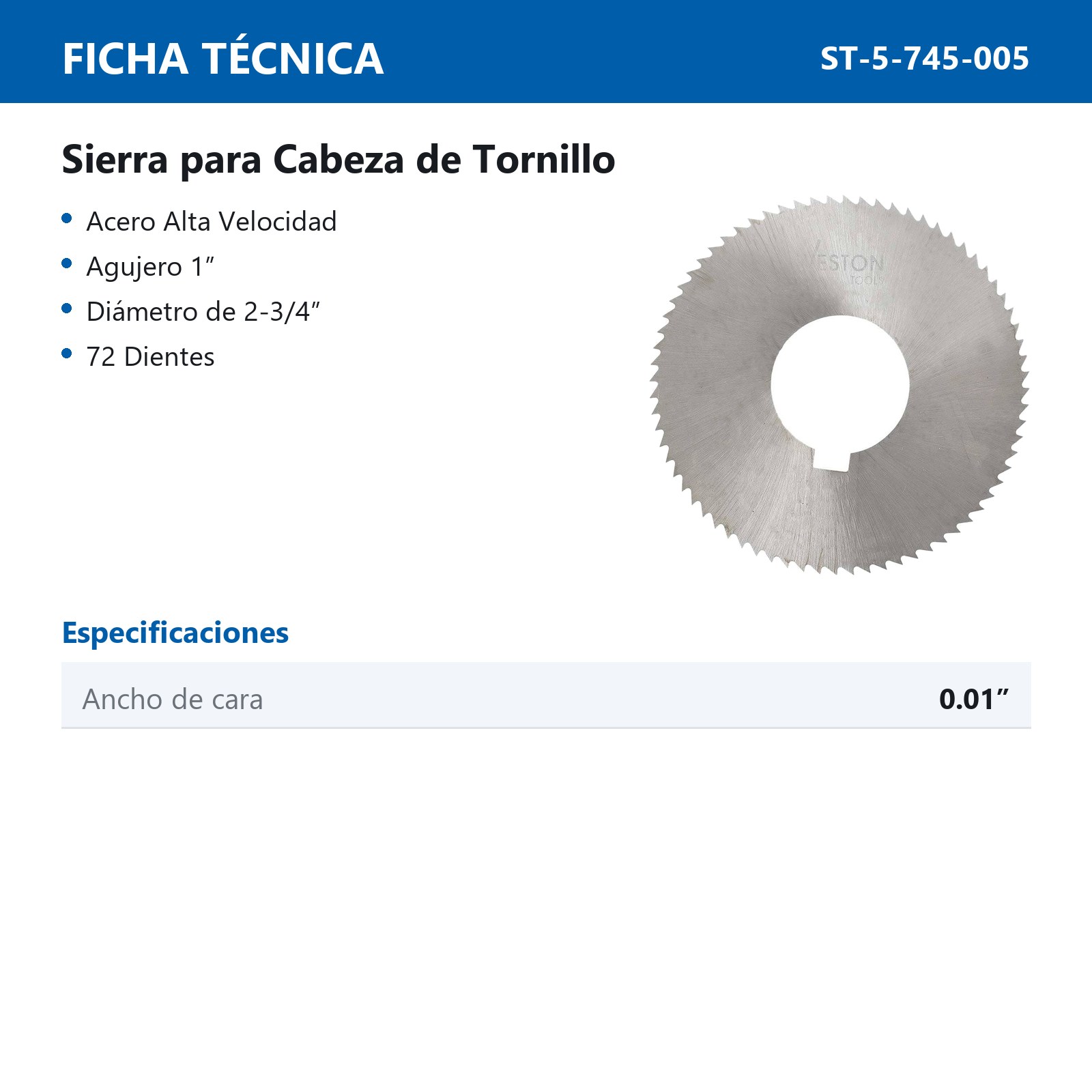 SIERRA P/CAB. D/TORN. 2-3/4X.01X1X72 D. - Imagen 3