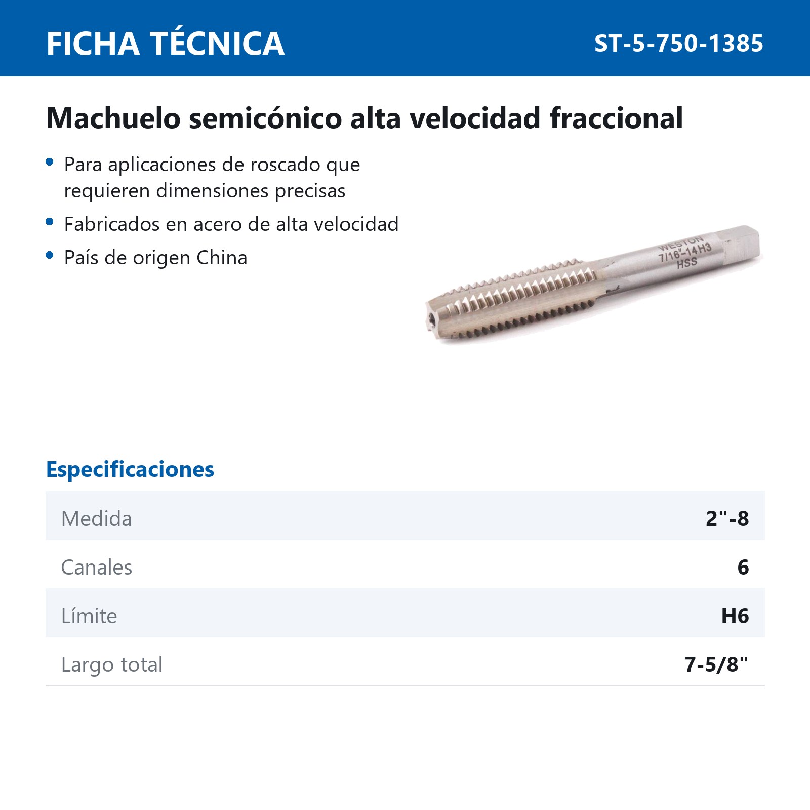 MACHUELO 2"-8 AAV - Imagen 2