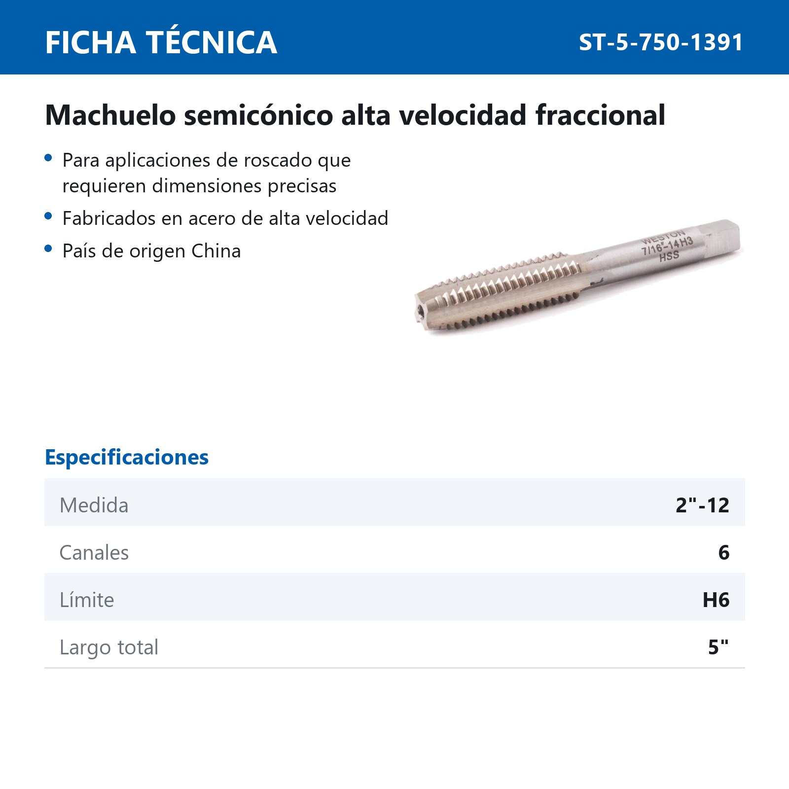 MACHUELO 2"-12 AAV - Imagen 2