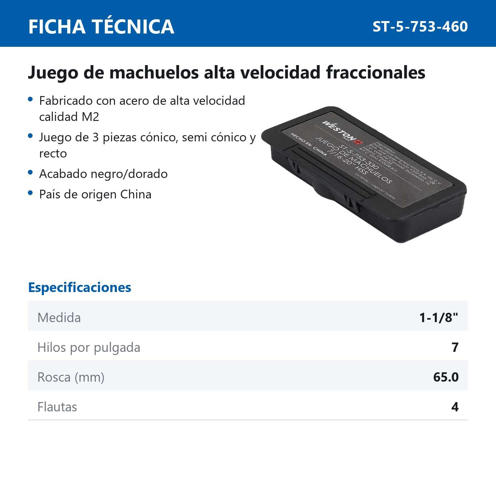 JGO. MACHUELO PLUS 1 1/8-7 H4 AAV - Imagen 3