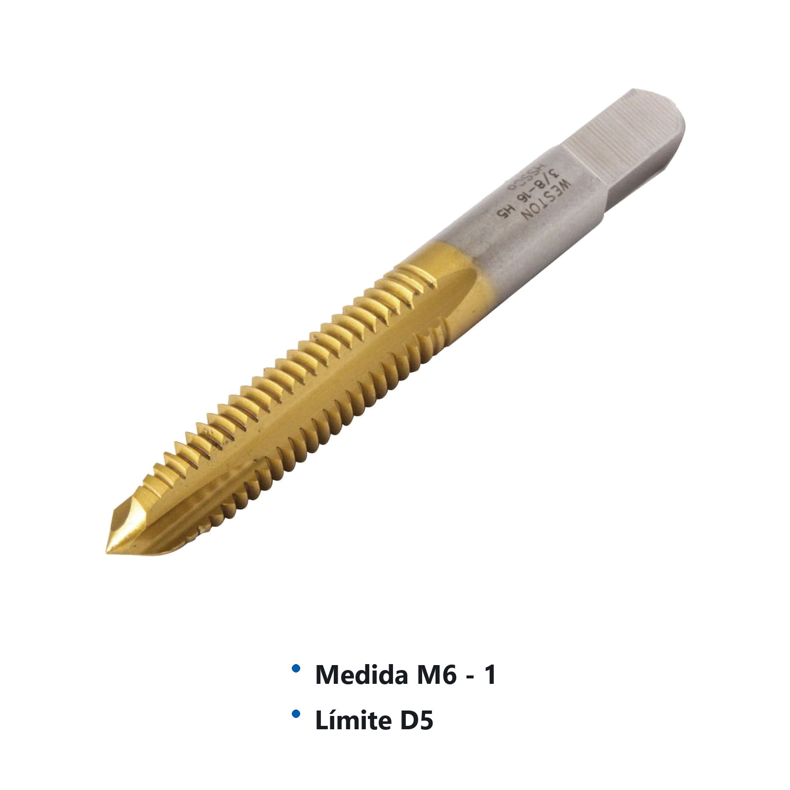MACHUELO ESPIRAL PLUS T-GUN M35 C/RECUB. TITANIO M6 X 1 AAV - Imagen 2