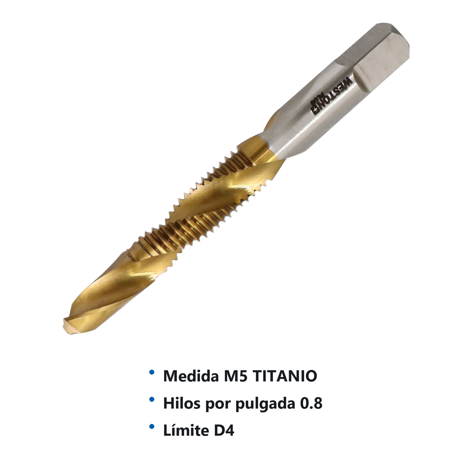 MACHUELO ESPIRAL T-GUN M5X.8 REC. TITANIO D4 AAV - Imagen 2