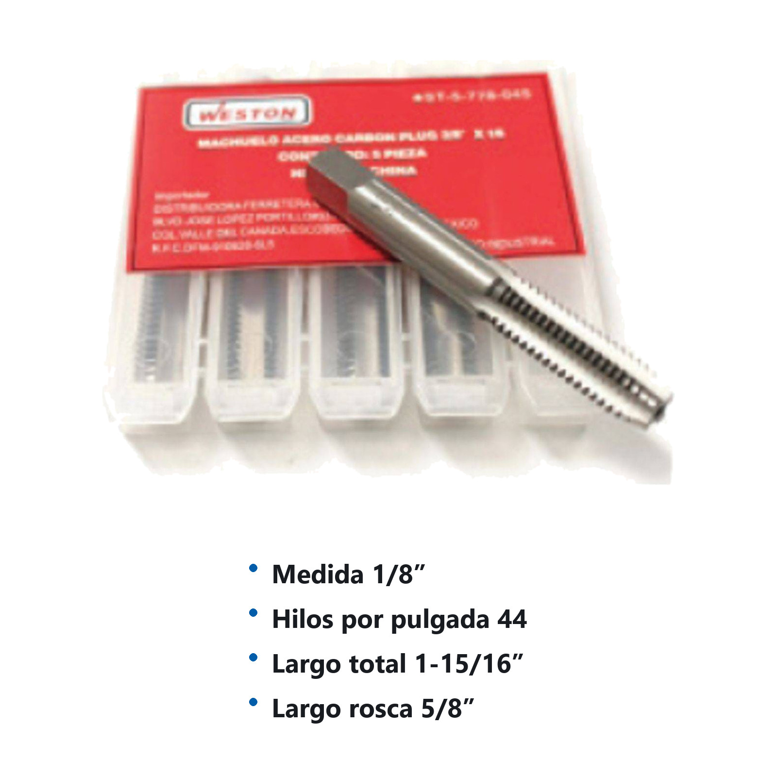 MACHUELO PLUG 1/8" X 44 A.C. - Imagen 2
