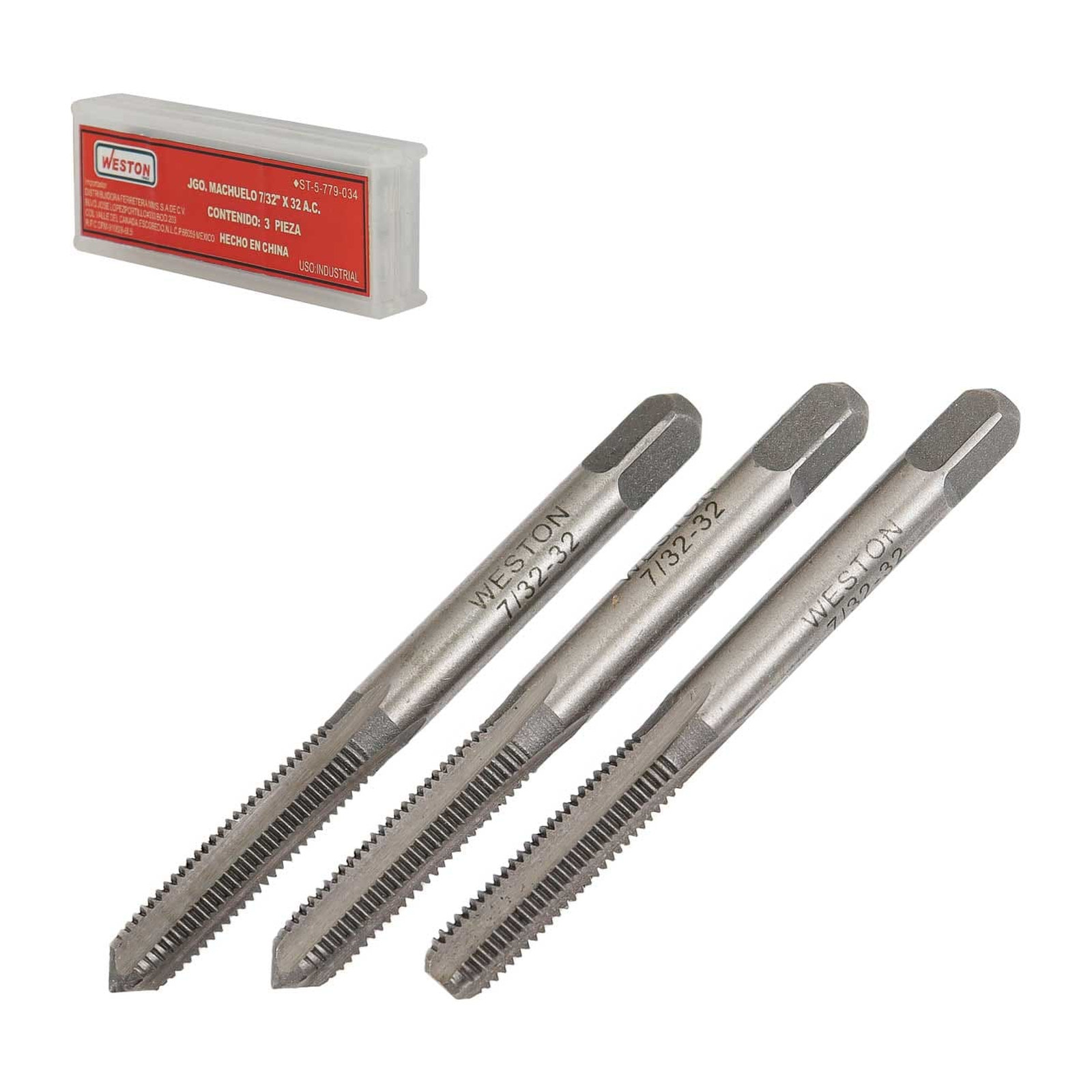 Juego de Machuelos 3/8" x 24 Acero Carbono WESTON