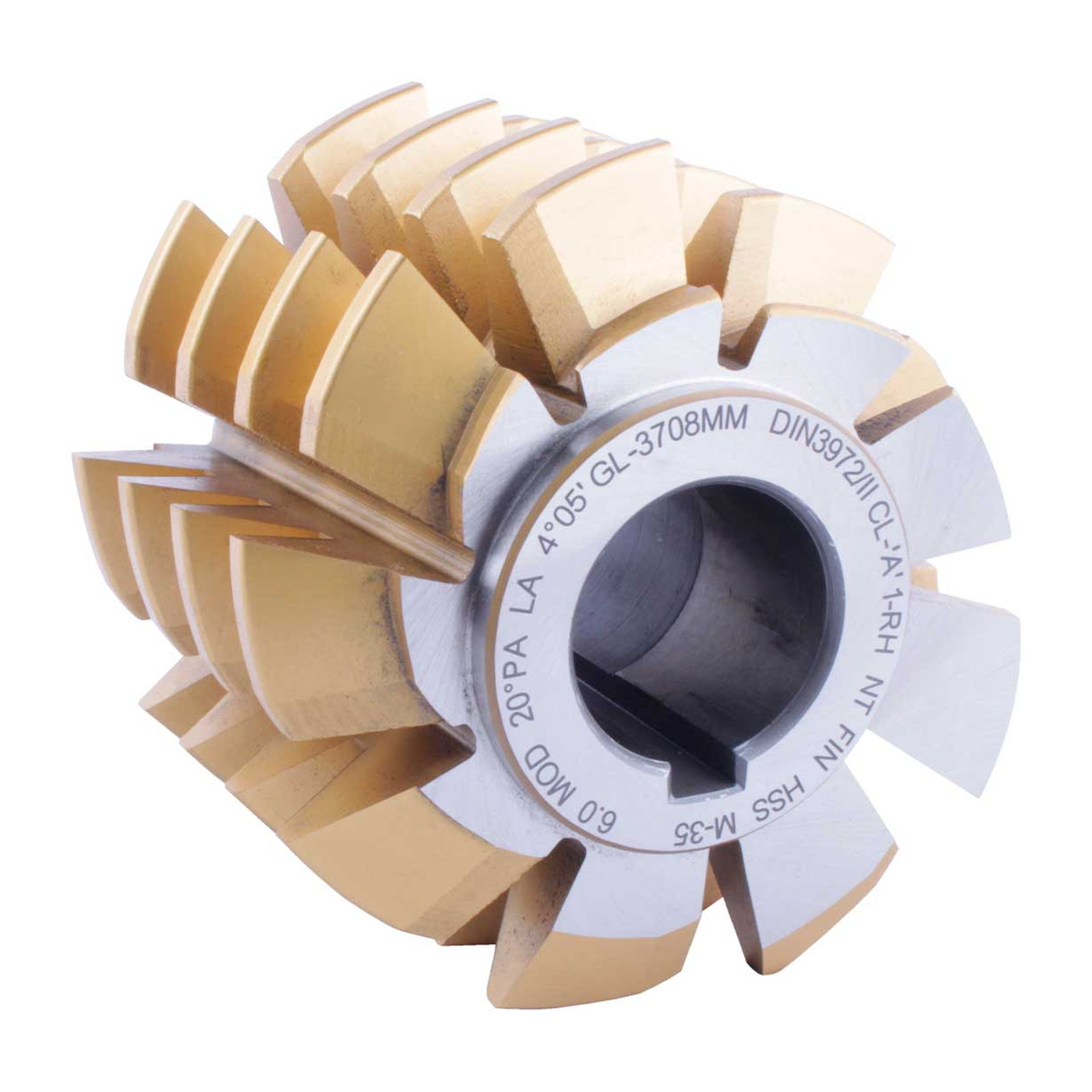Cortador Tipo Hob para Engrane Cobalto M35 con Recubrimiento de Titanio 20° Módulo 1.75 70mm x 46mm x 1-1/4" WESTON