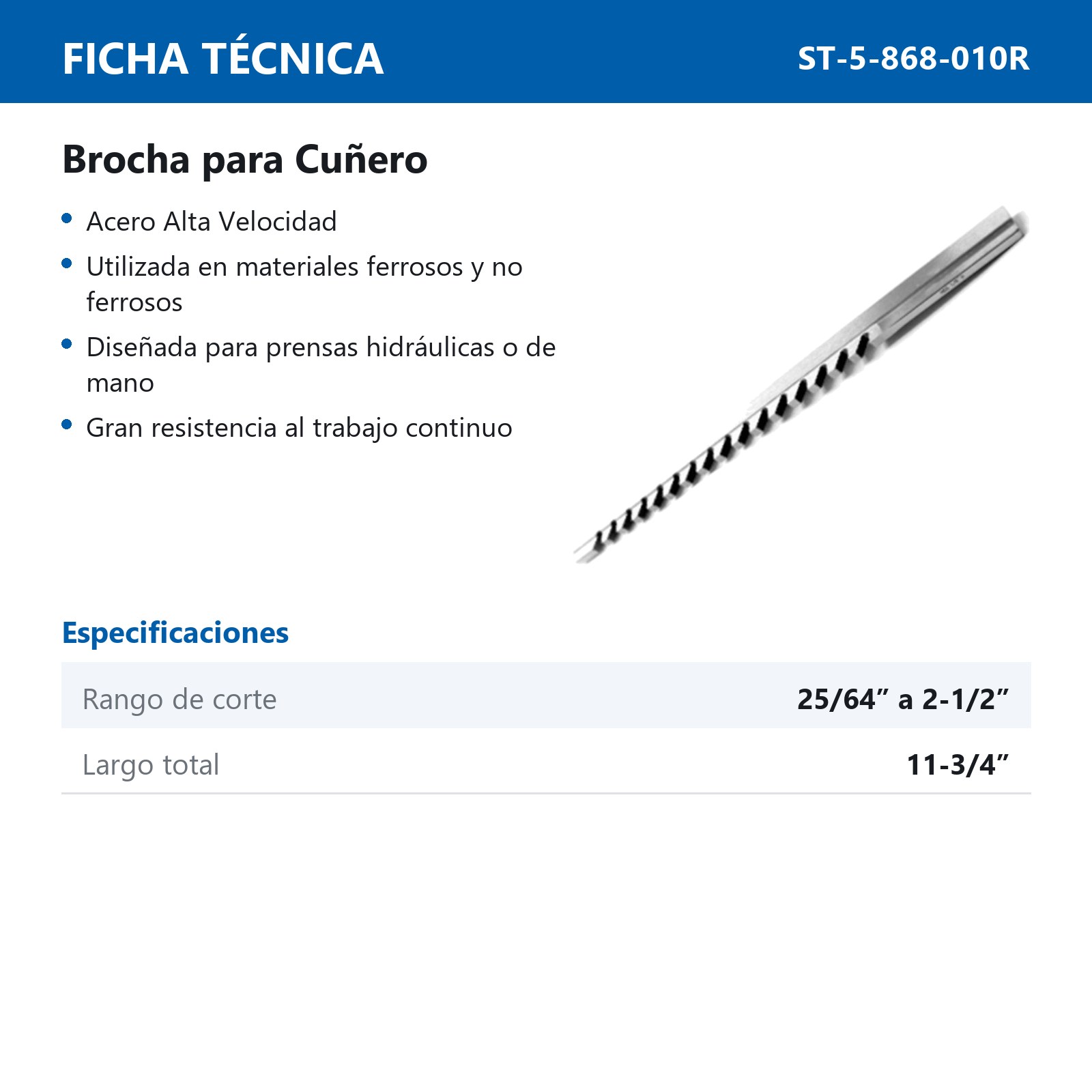 BROCHA PARA CUÑERO 5/16"-C AAV - Imagen 2