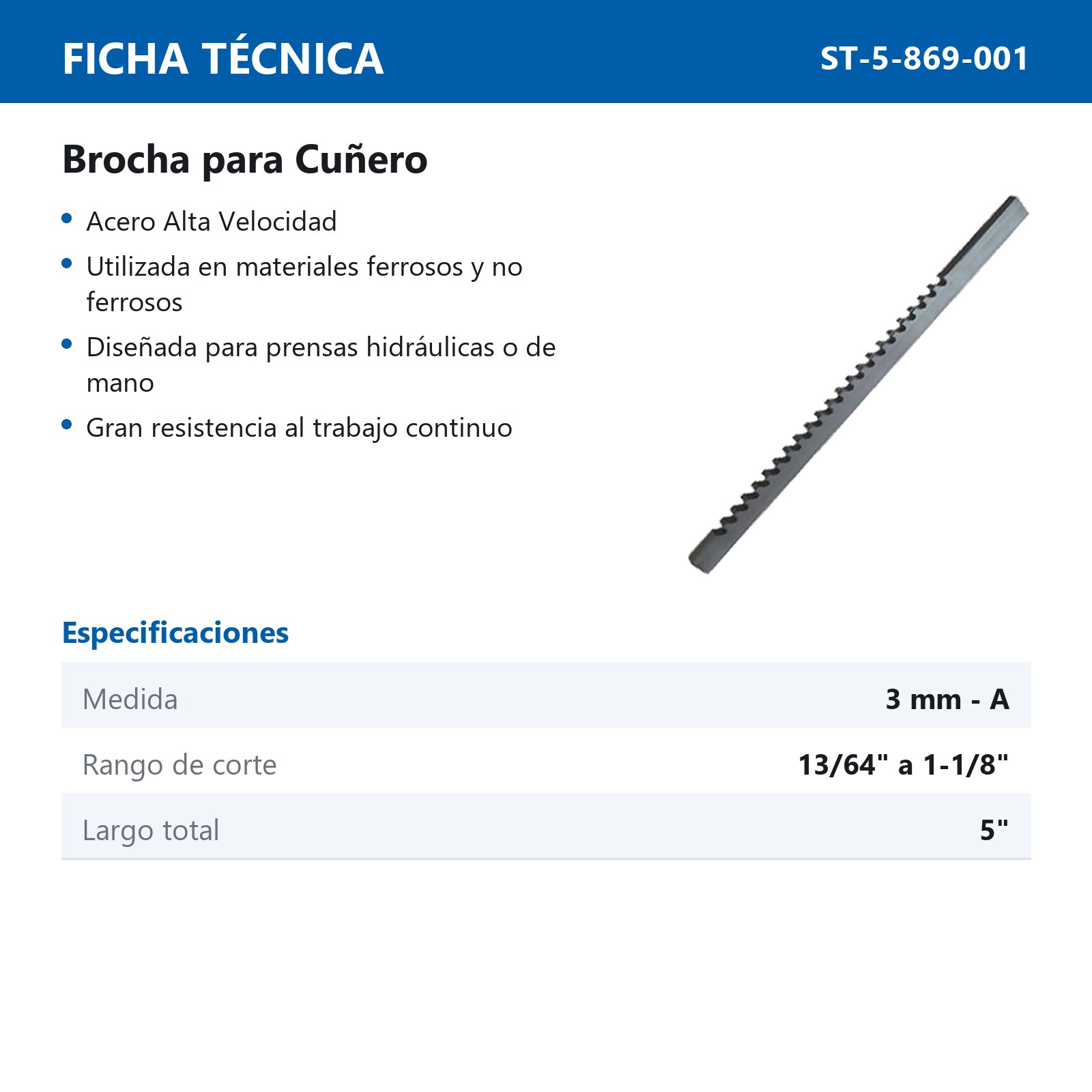 BROCHA PARA CUÑERO 3MM-A AAV - Imagen 2