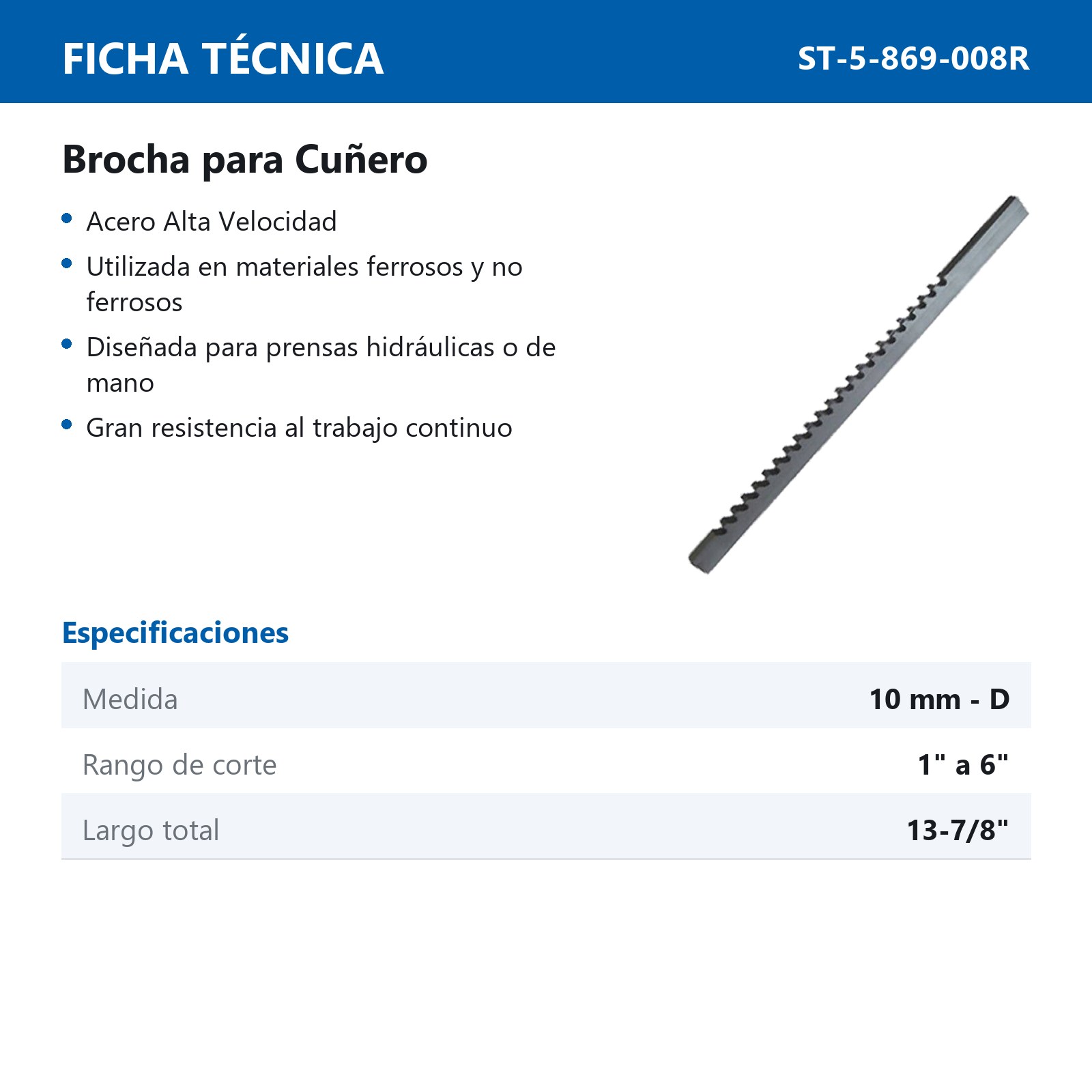 BROCHA PARA CUÑERO 10MM-D AAV - Imagen 2