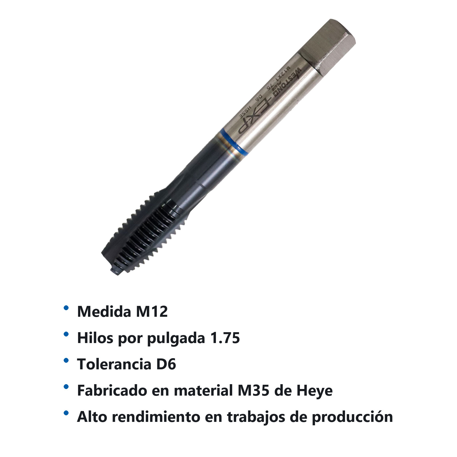 MACHUELO AAV C/TiALN TIPO GUN M12-1.75 P/ACERO WP EX-P - Imagen 2