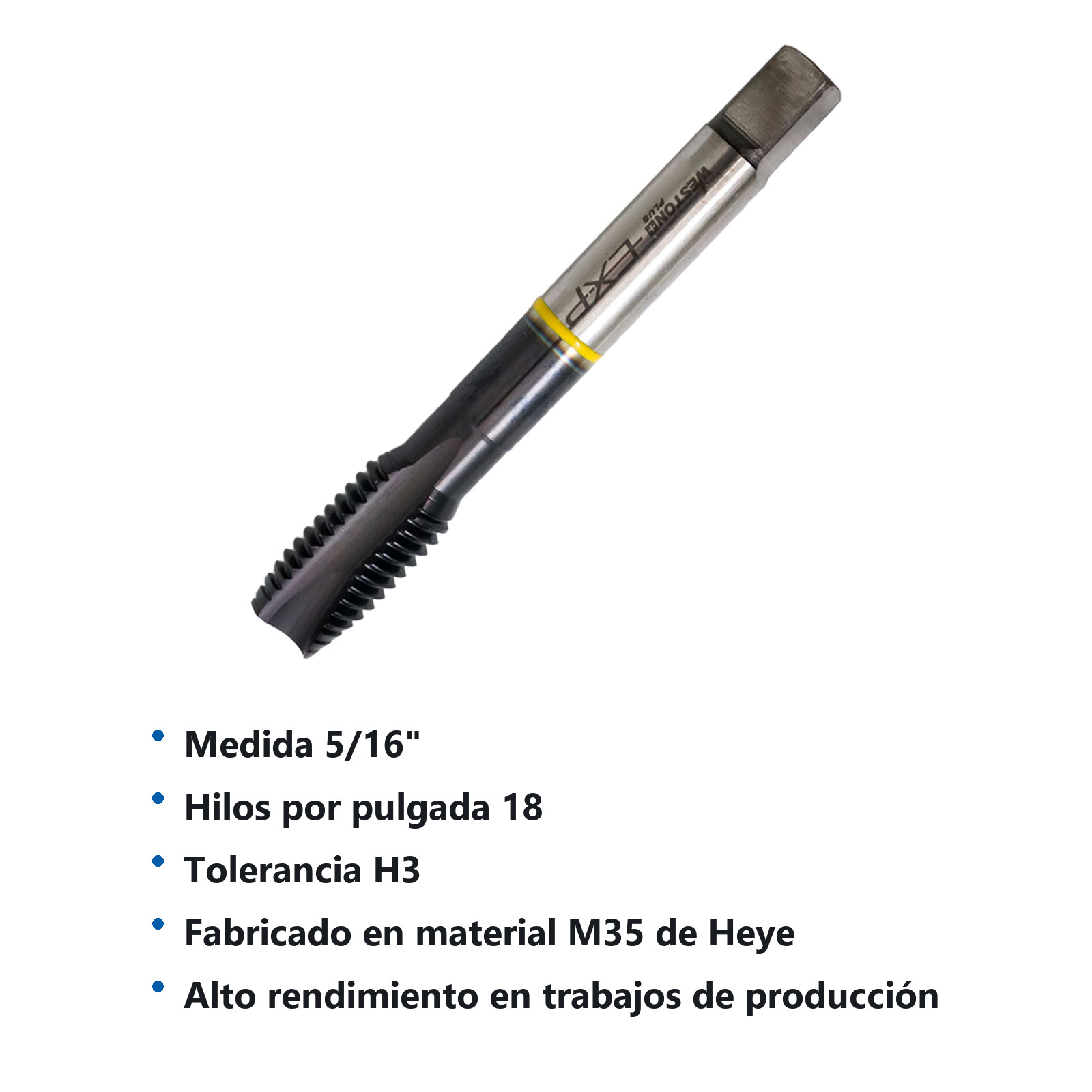 MACHUELO AAV C/TiALN TIPO GUN 5/16"-18 P/ACERO INOX. WP EX-P - Imagen 2
