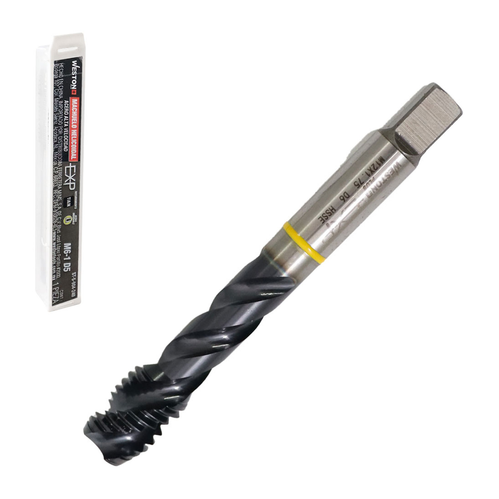 Machuelo Helicoidal con Recubrimiento TiALN M6-1.0 para Acero Inoxidable EX-P