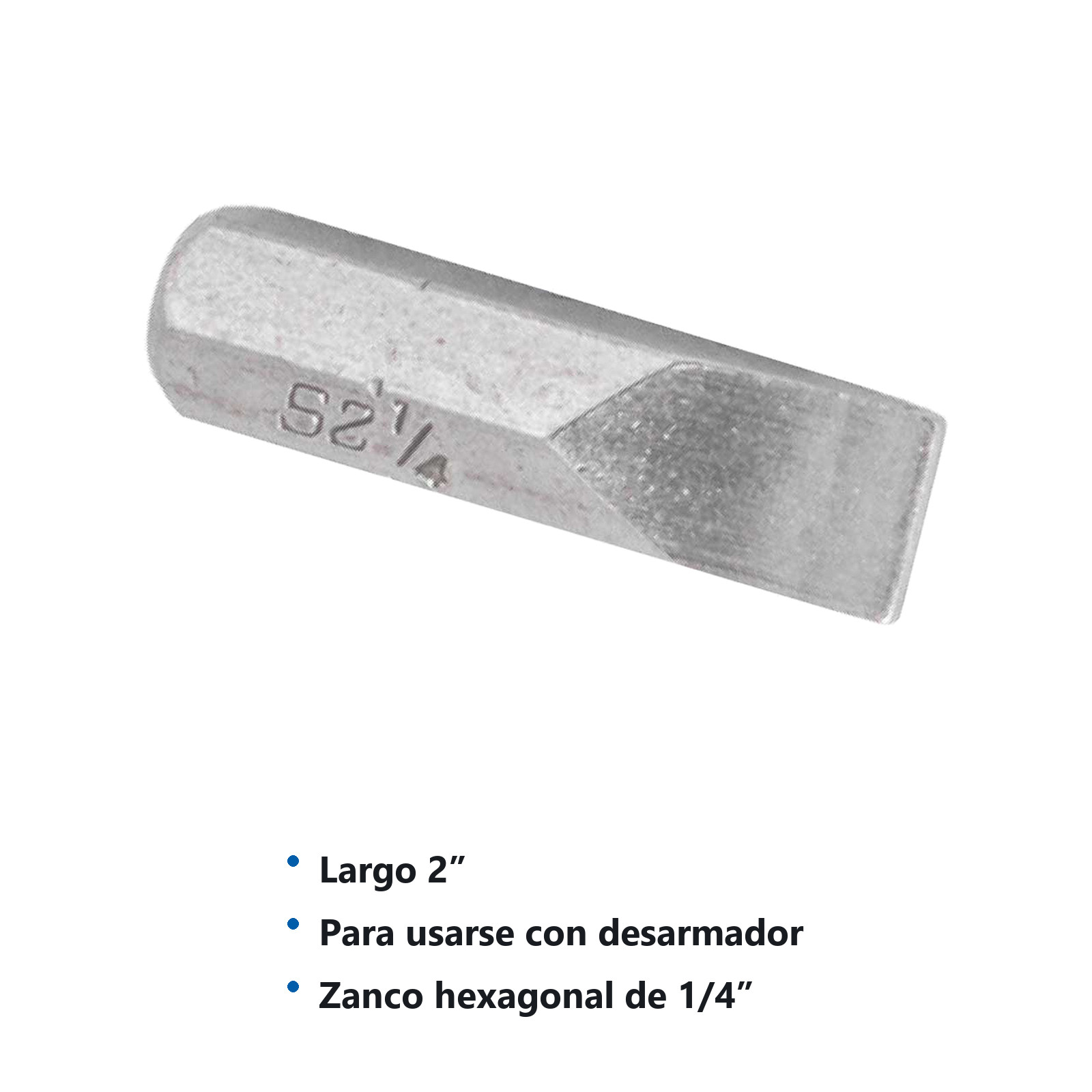 PUNTA PLANA P/DES.1/4 X 2" (PRECIO POR PIEZA, EMPAQUE CJA C/20 PZS) - Imagen 4