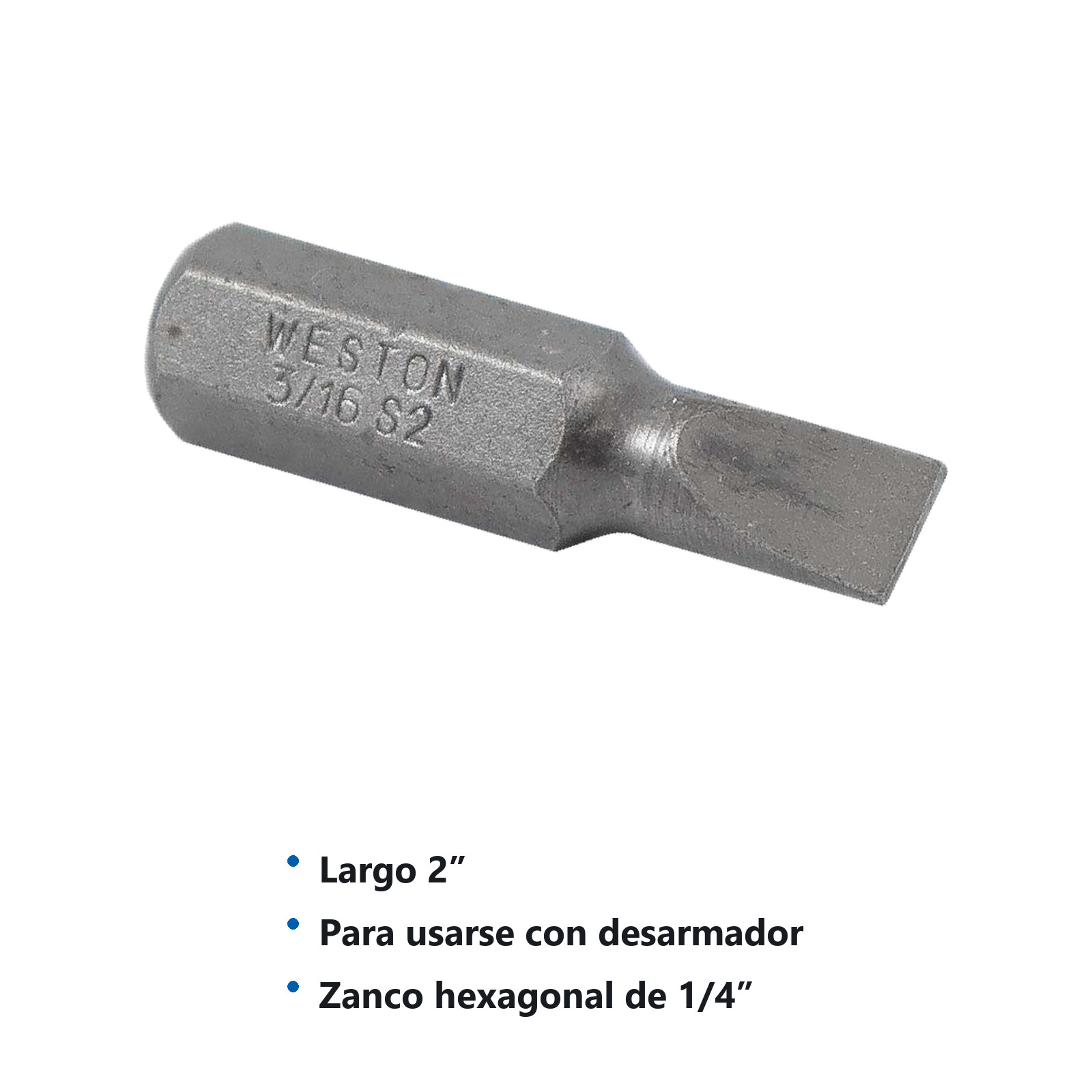 PUNTA PLANA P/DES.3/16 X 2" (PRECIO POR PIEZA, EMPAQUE CJA C/30 PZS) - Imagen 3