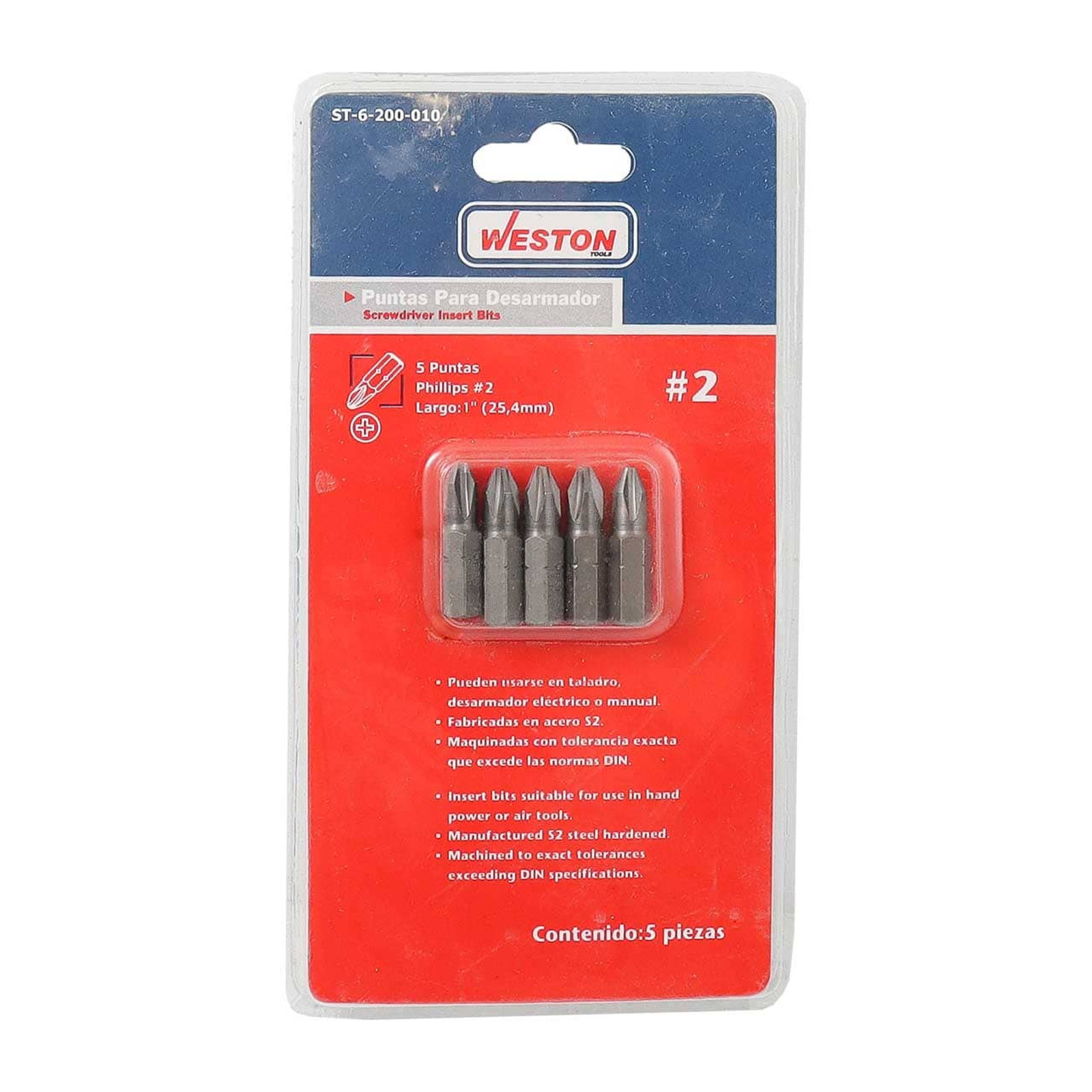 PUNTA P/DES PHILIPS 2X2" JGO. 5 PZAS - Imagen 2