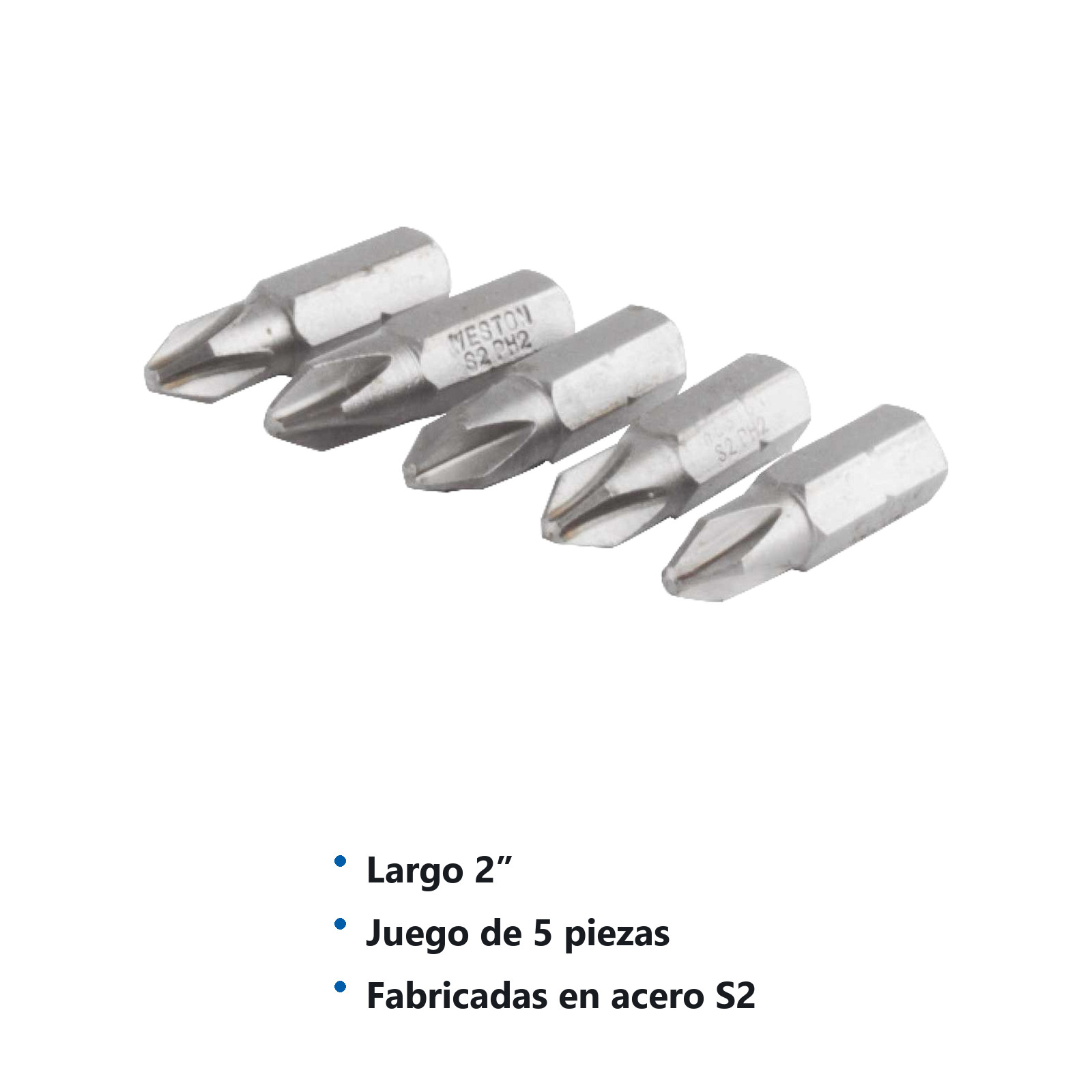 PUNTA P/DES PHILIPS 2X2" JGO. 5 PZAS - Imagen 3
