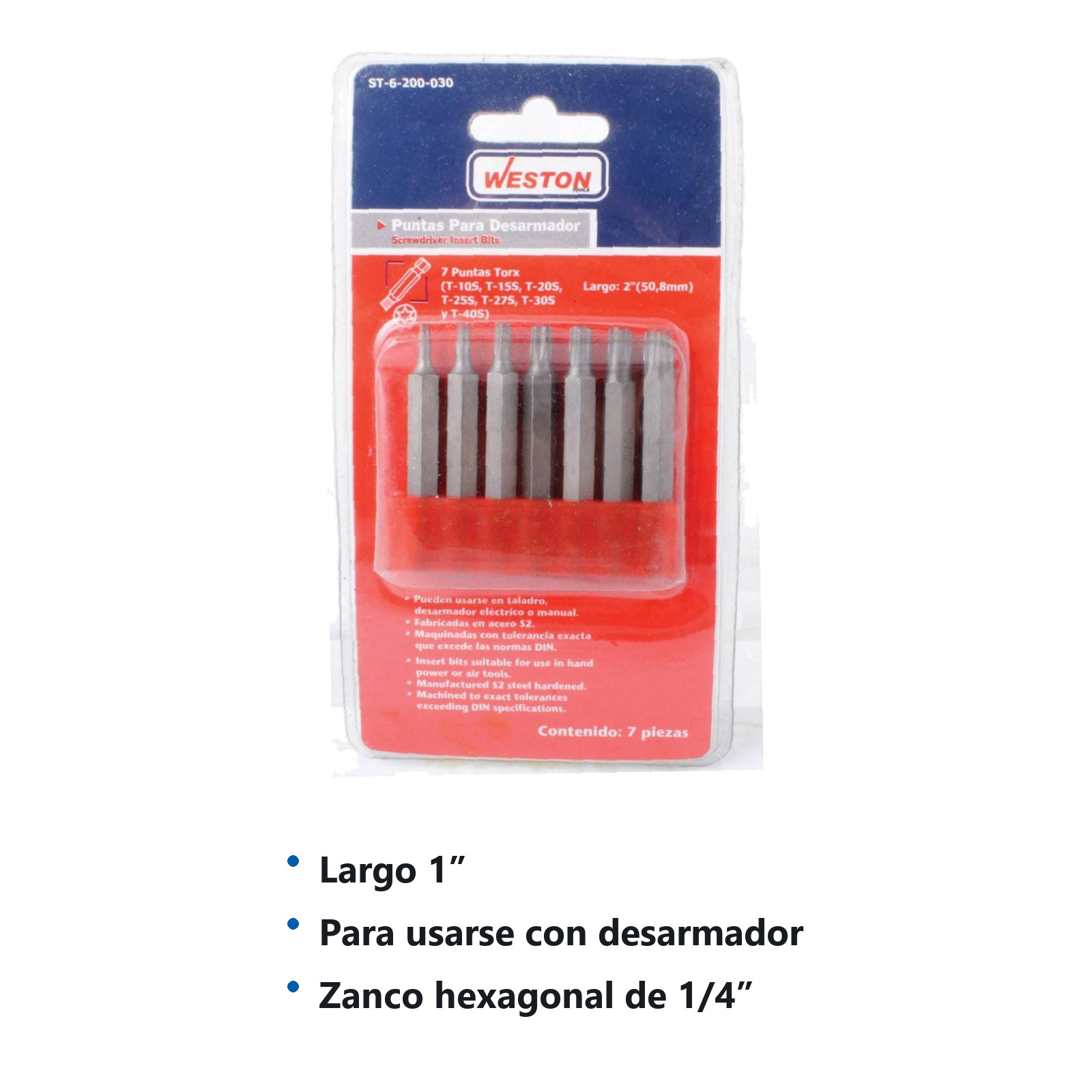 JGO.7 PZS.PUNTAS TORX A 1" (10,15,20,25,27,30,40) - Imagen 2