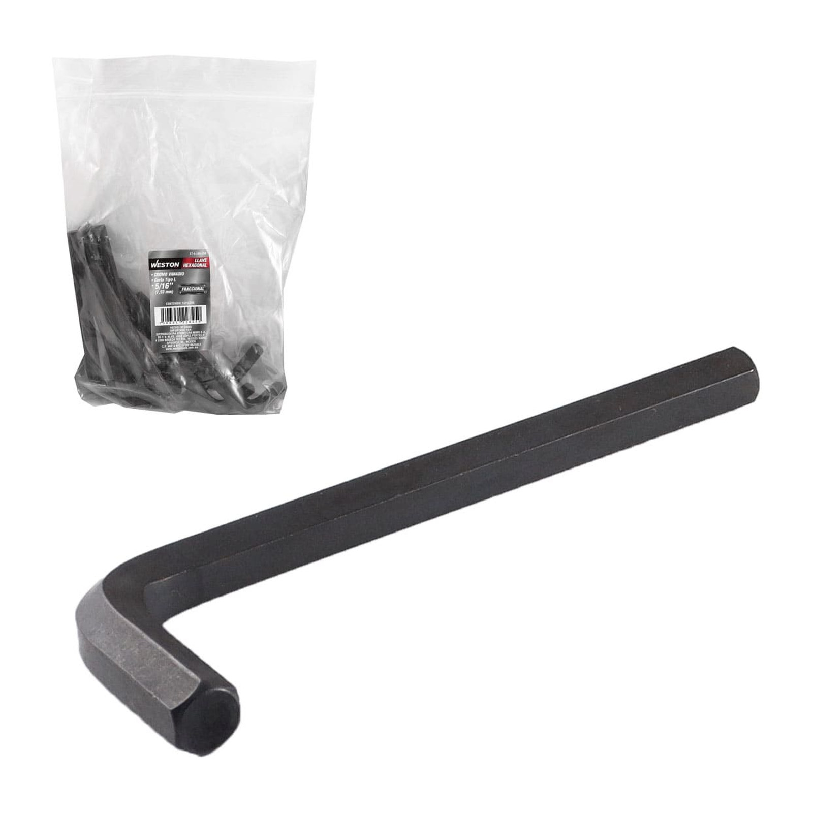 Llave Hexagonal L Corta CrV 5/16" Weston