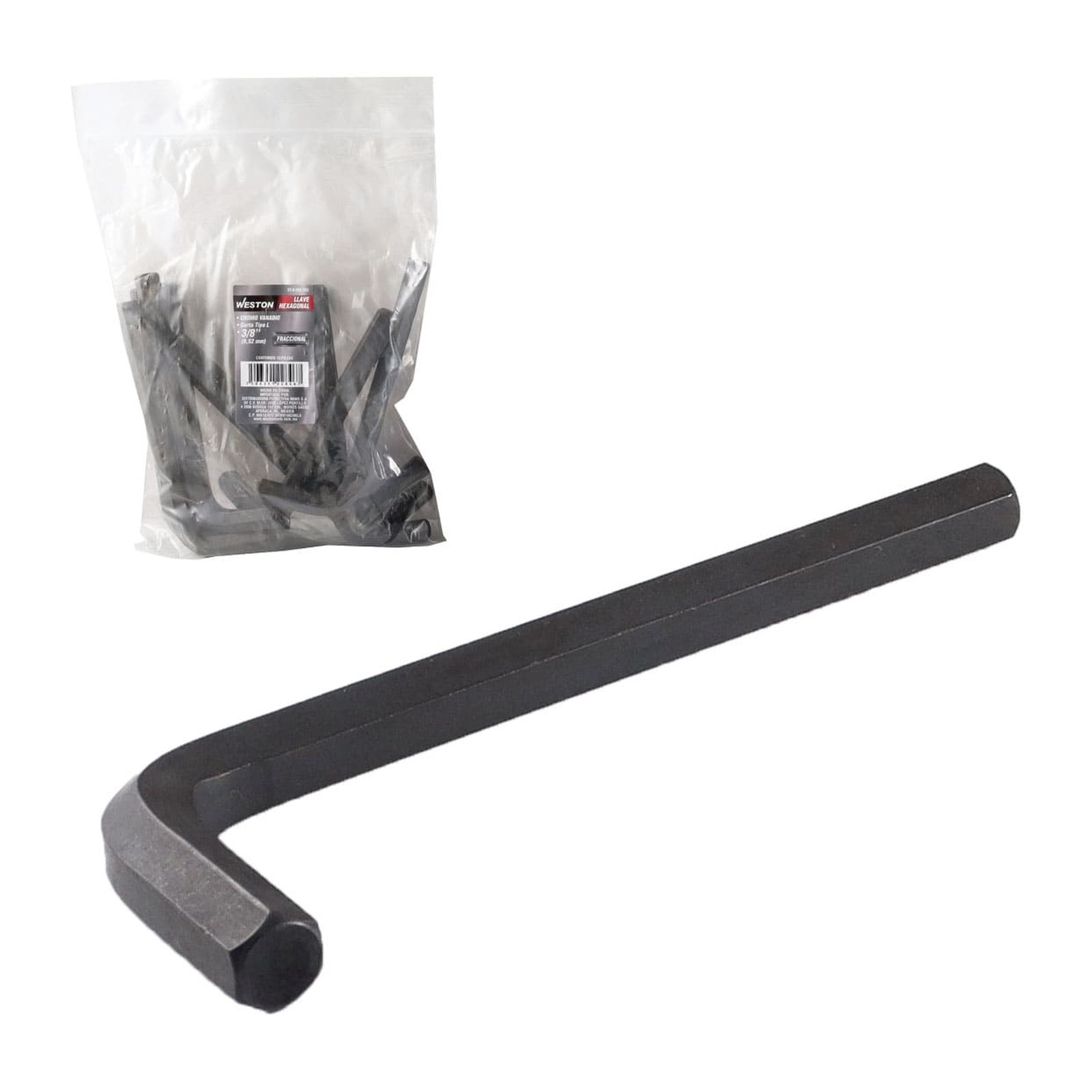 Llave Hexagonal L Corta Cromo Vanadio 3/8" Weston