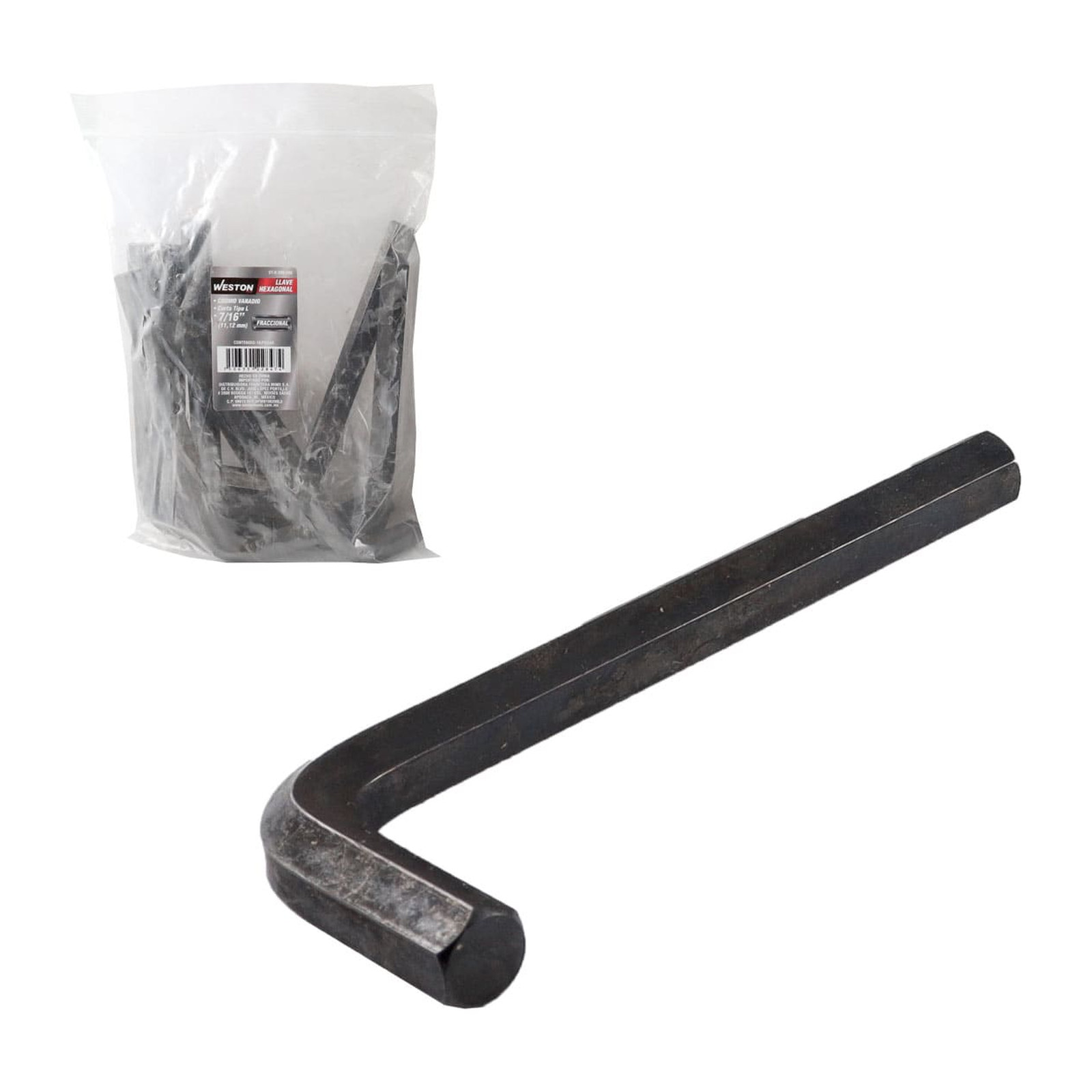 Llave Hexagonal L Corta Cromo-Vanadio 7/16" Weston