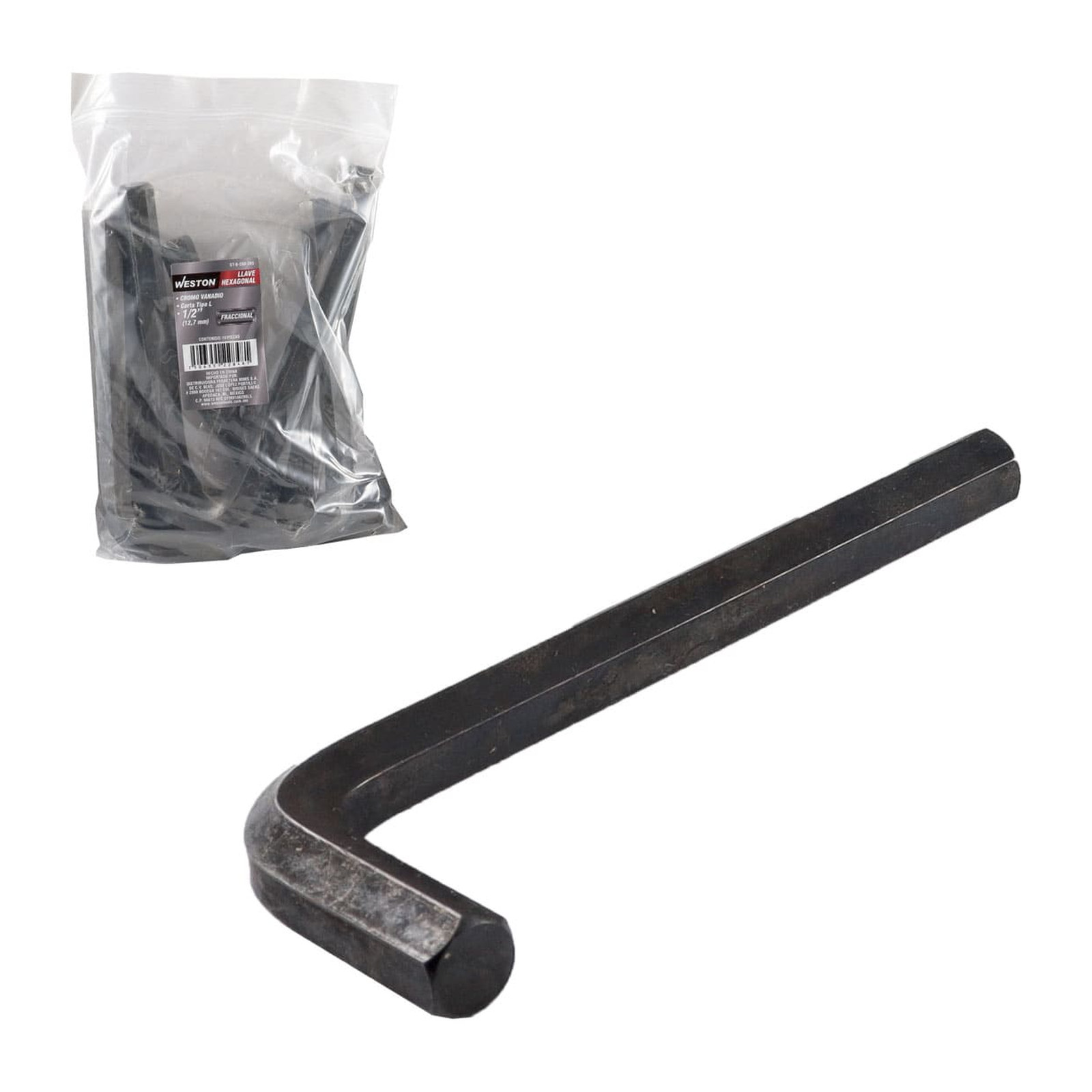 Llave Hexagonal L Corta CrV 1/2" Weston