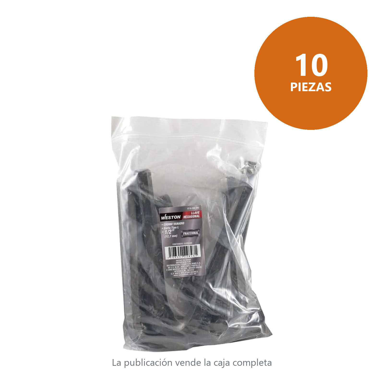 LLAVE HEXAGONAL L CORTA CrV  1/2"  (PRECIO X PZA - EMPAQUE C/10 PZAS) - Imagen 3