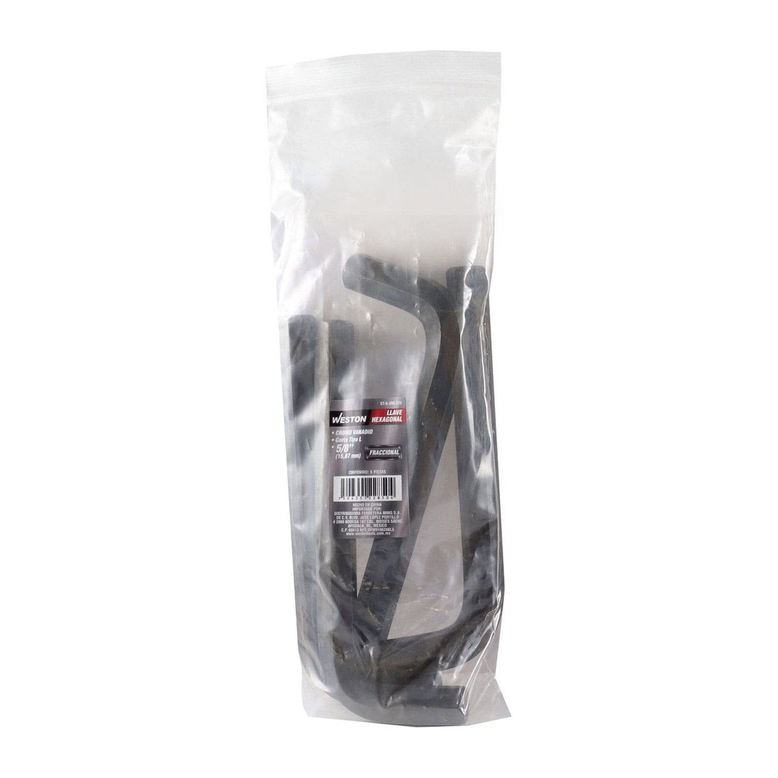 LLAVE HEXAGONAL L CORTA CrV  5/8"  (PRECIO X PZA - EMPAQUE C/5 PZAS) - Imagen 2