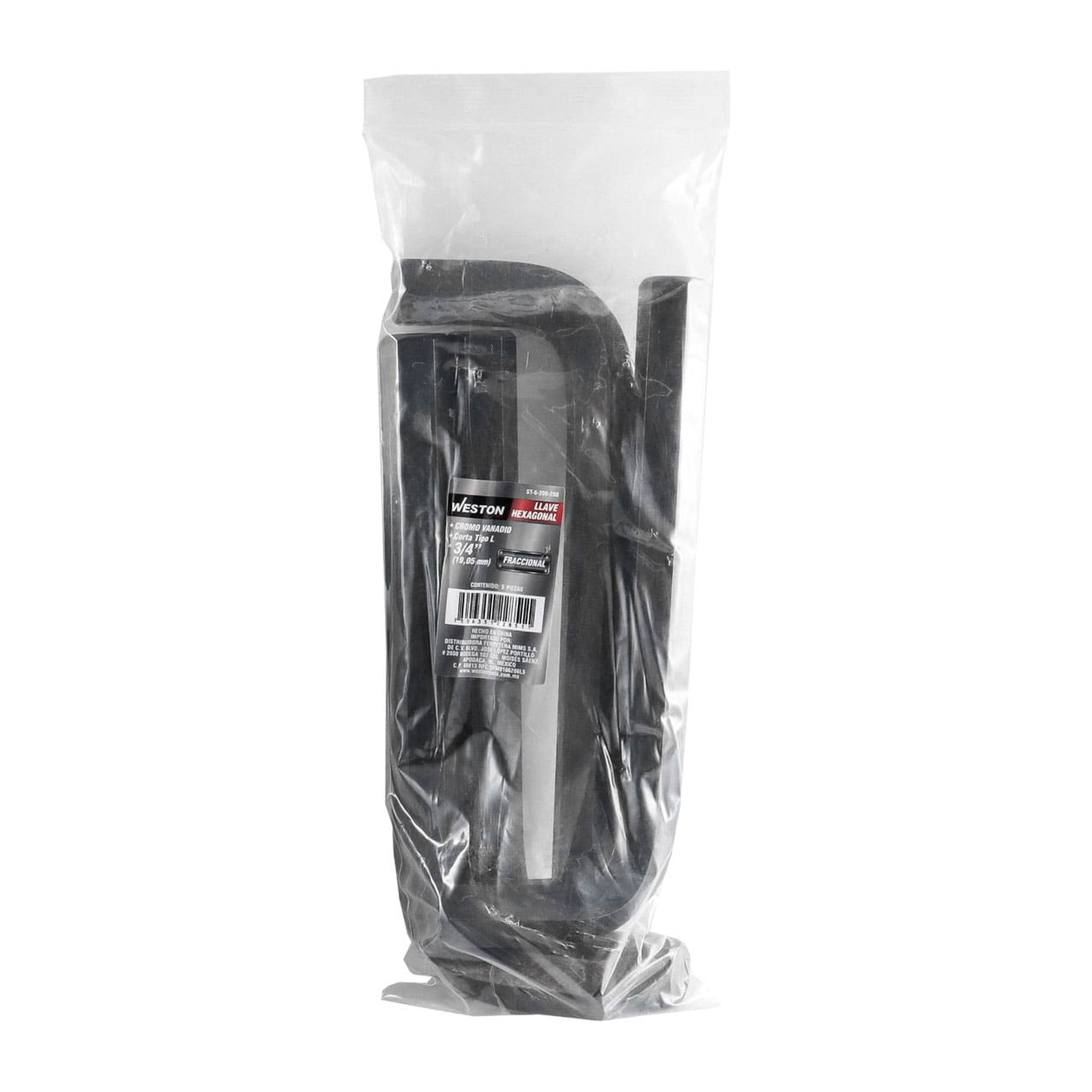 LLAVE HEXAGONAL L CORTA CrV  3/4"  (PRECIO X PZA - EMPAQUE C/5 PZAS) - Imagen 2