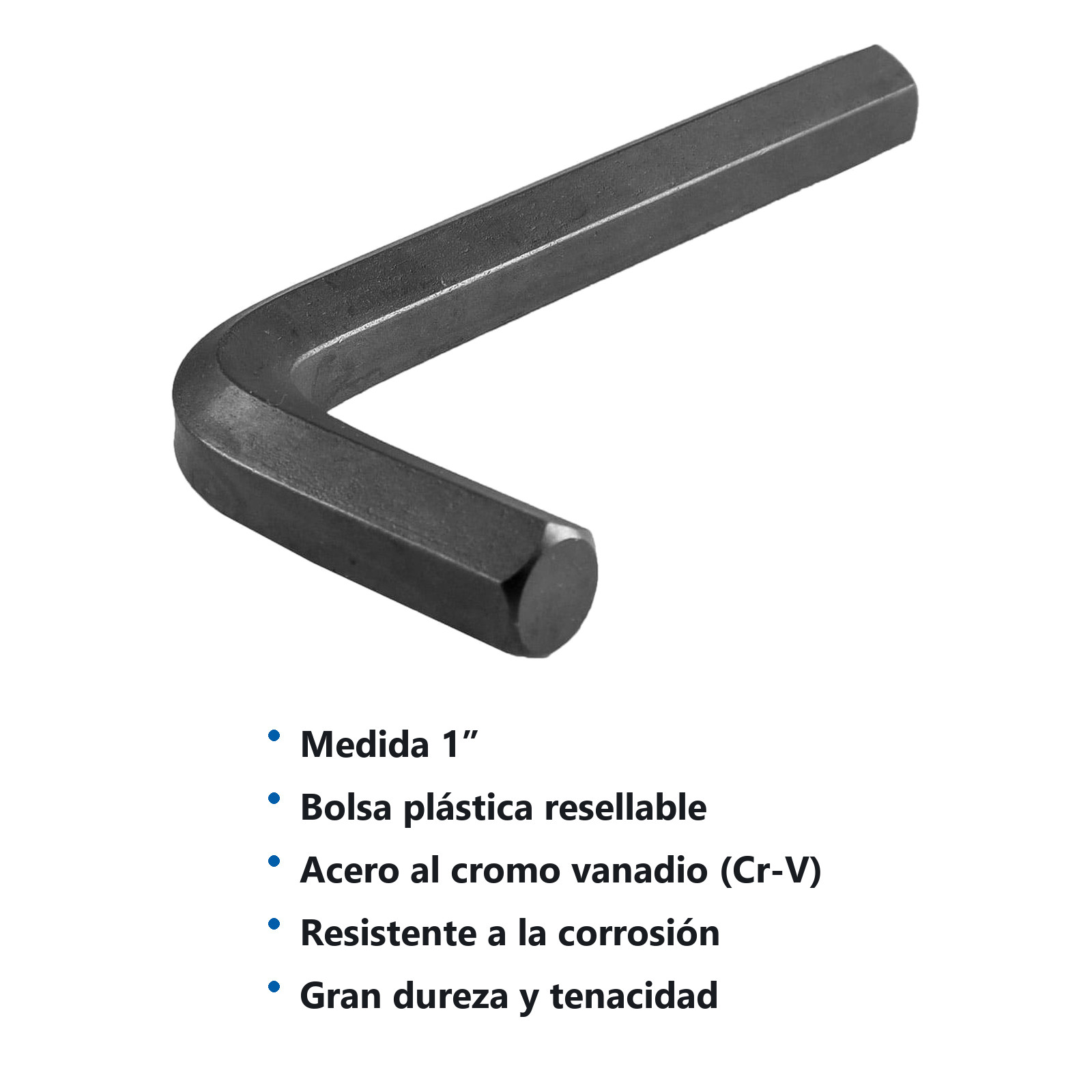 LLAVE HEXAGONAL L CORTA CrV  1"  (PRECIO X PZA - EMPAQUE C/1 PZA) - Imagen 3