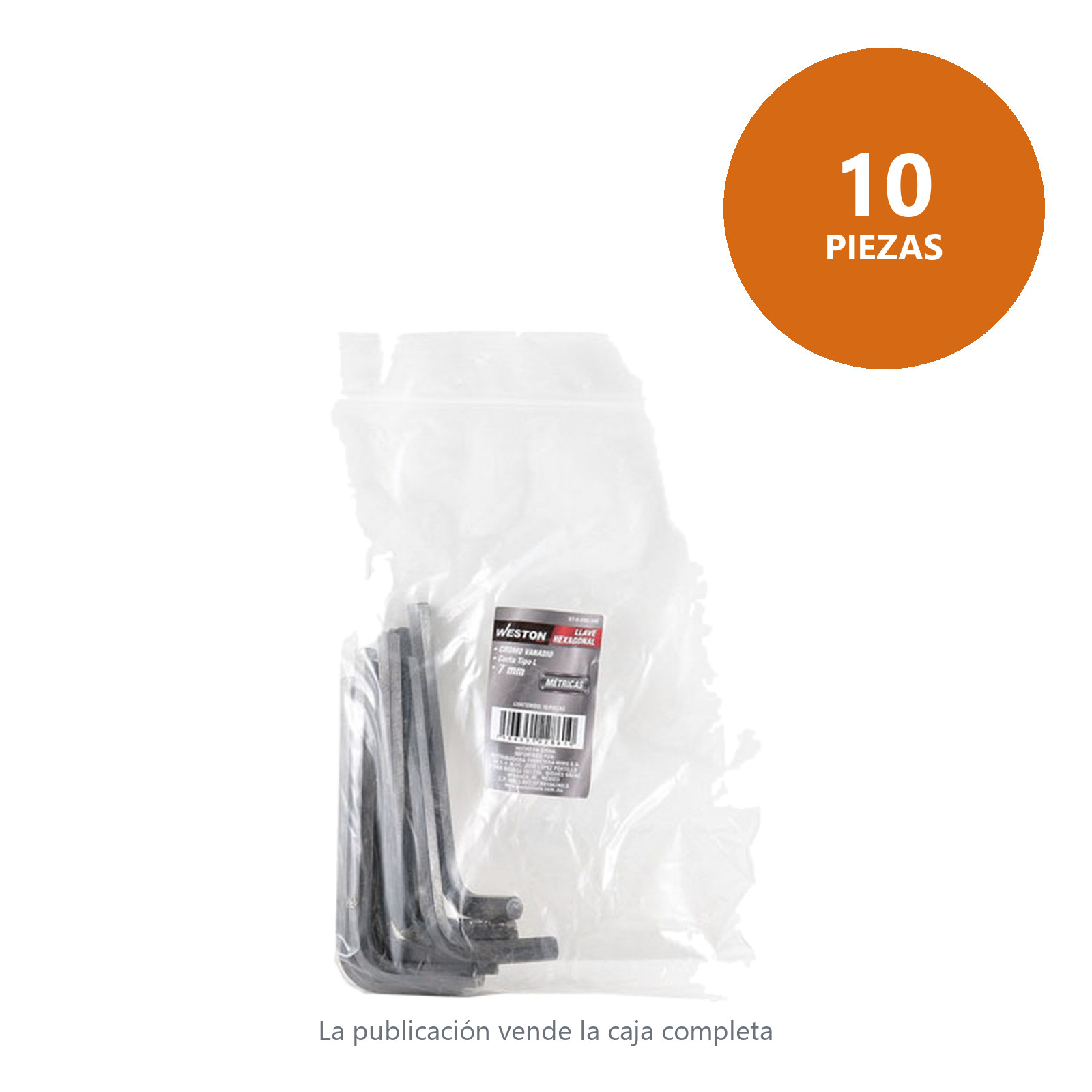 LLAVE HEXAGONAL L CORTA CrV  7MM  (PRECIO X PZA - EMPAQUE C/10 PZAS) - Imagen 3