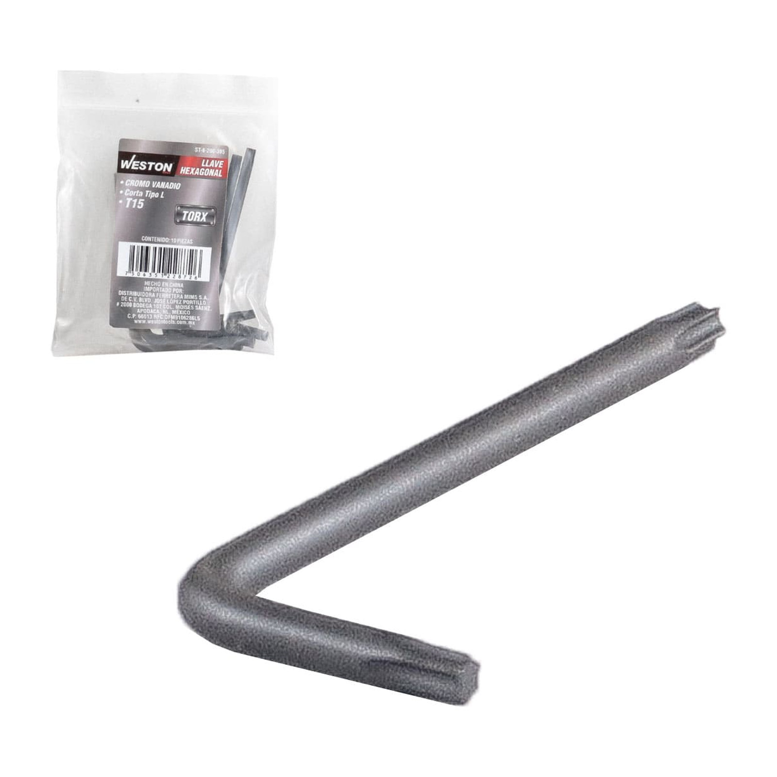 Llave Hexagonal en L Punta Torx Corta T15 CrV Weston