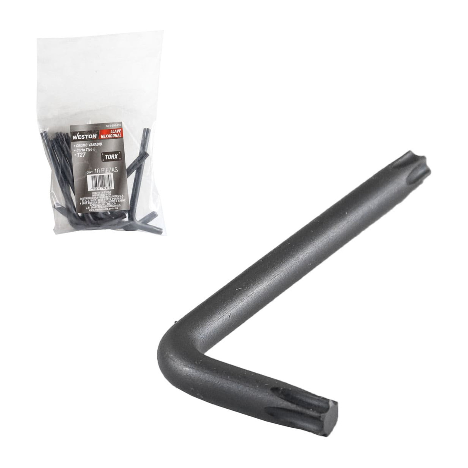 Llave Hexagonal L Punta Torx Corta T27 CrV Weston